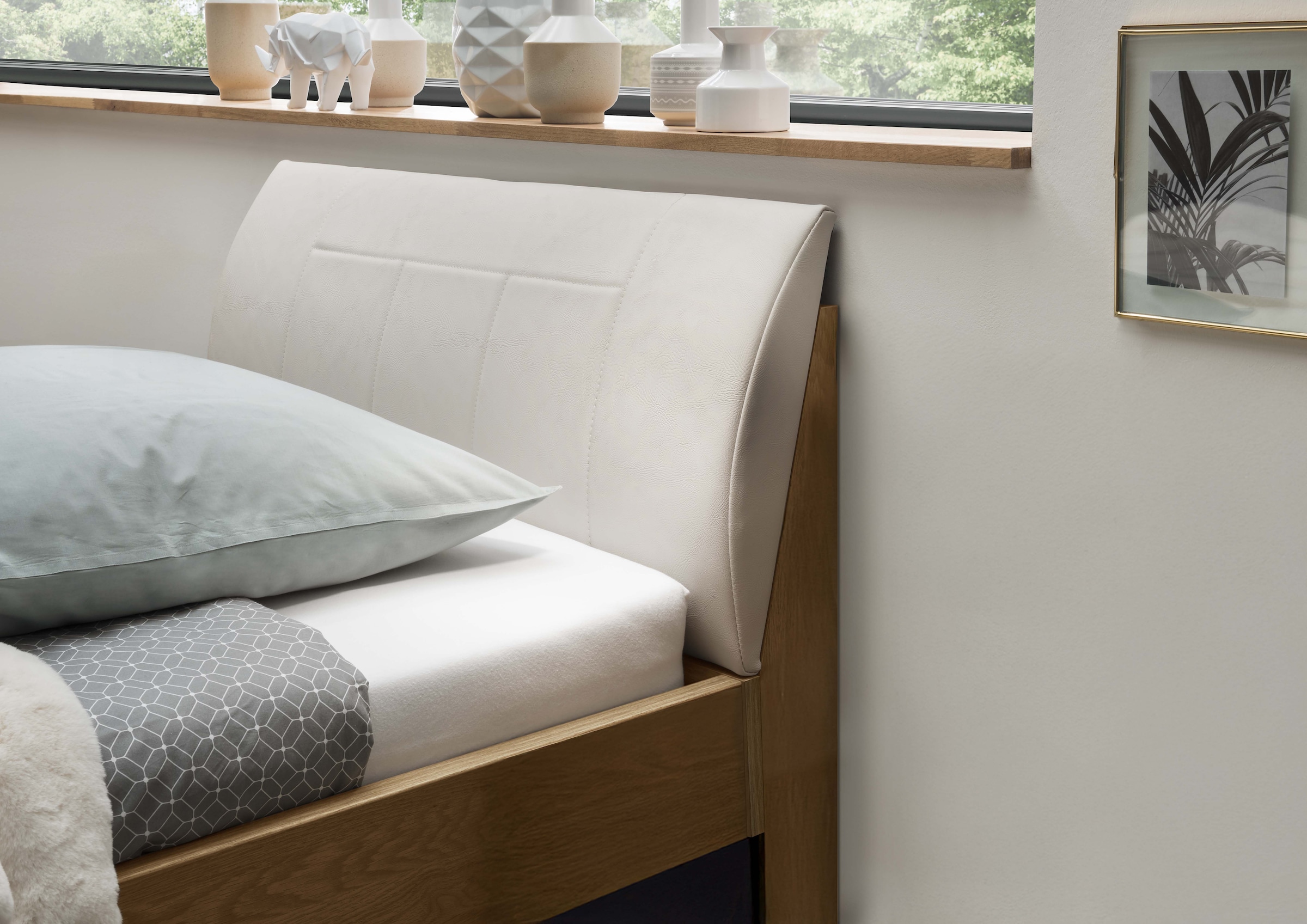 WIEMANN Lit en bois »Cardiff, Bettgestell, Bettrahmen, teilmassiv, mit Polsterkopfteil« Belastbarkeit 110/220 Kg, 4-fache höhenverstellbar, MADE IN GERMANY,  Fussteil aus Massivholz, verschiedene Grössen