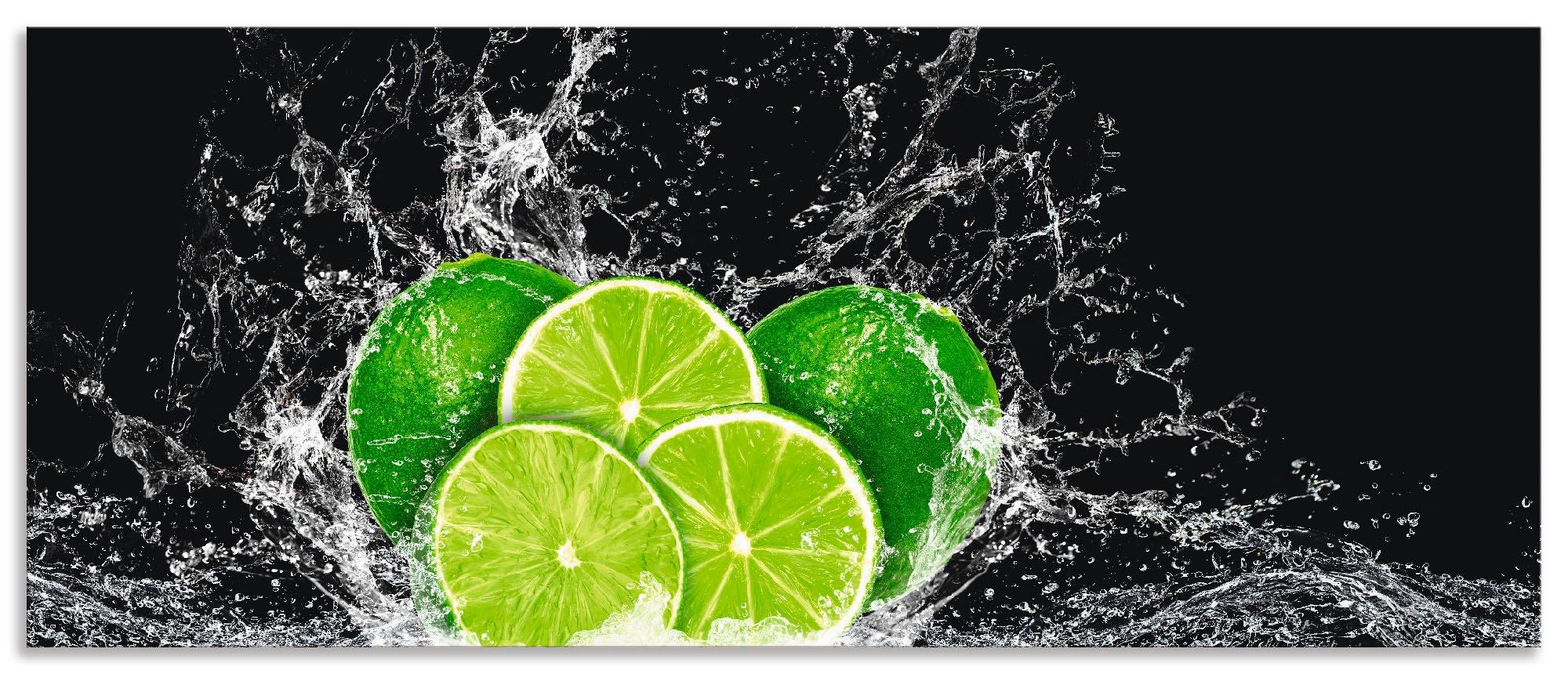 Artland Küchenrückwand »Limone mit Spritzwasser«, (1 tlg.), Alu Spritzschutz mit Klebeband, einfache Montage
