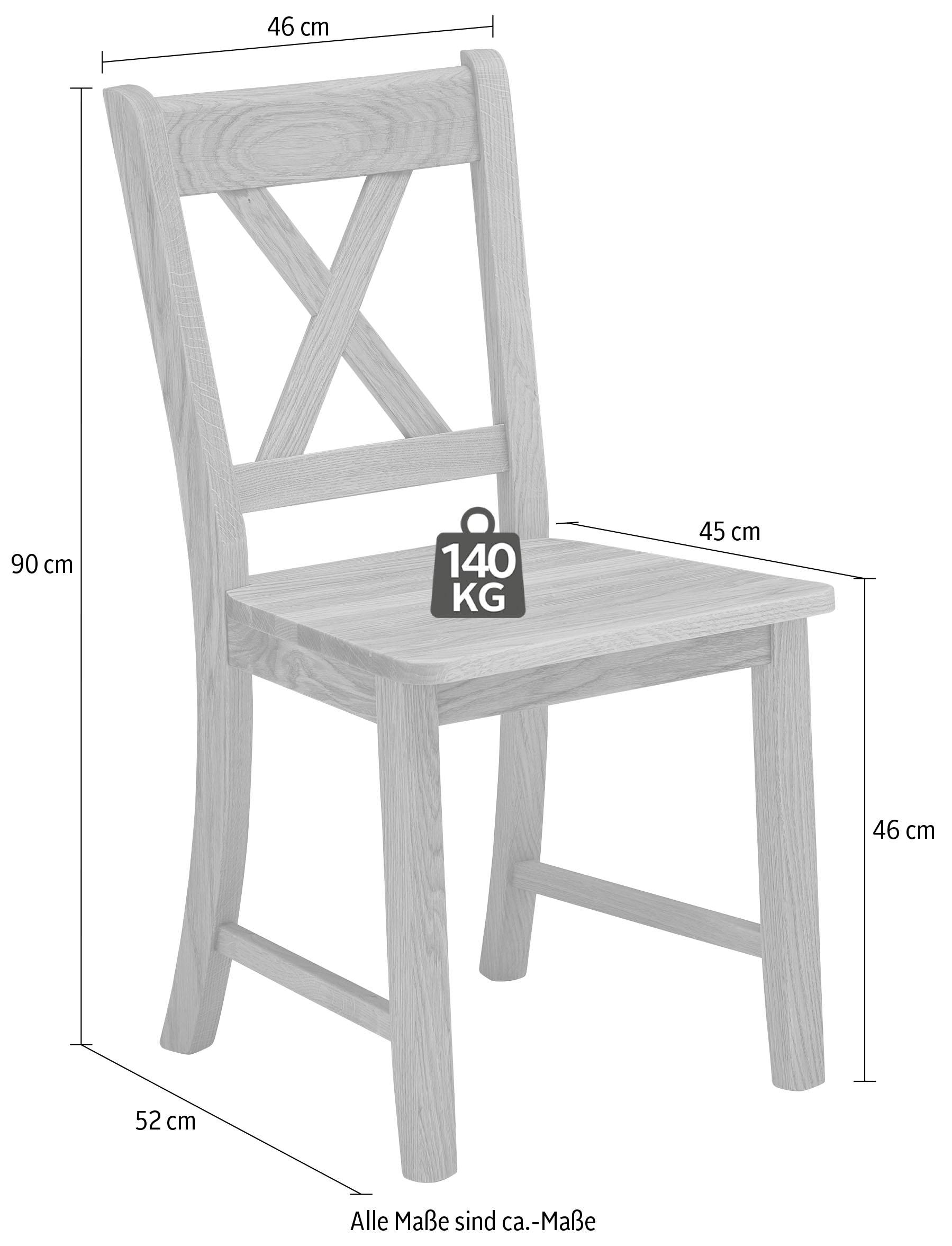 massivline&more Chaise »Königsee« (Ensemble) 2 cuisStructure en bois massif