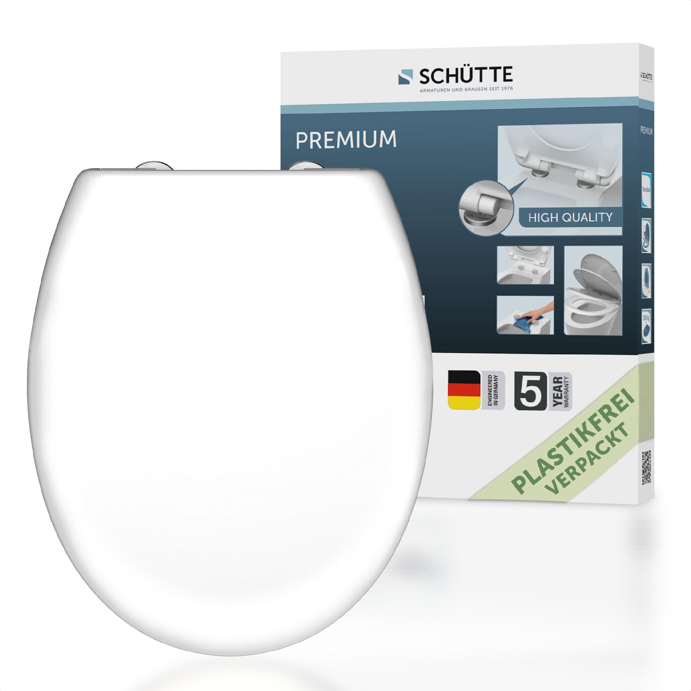Image of Schütte WC-Sitz "WHITE" Duroplast, mit Absenkautomatik und Schnellverschluss