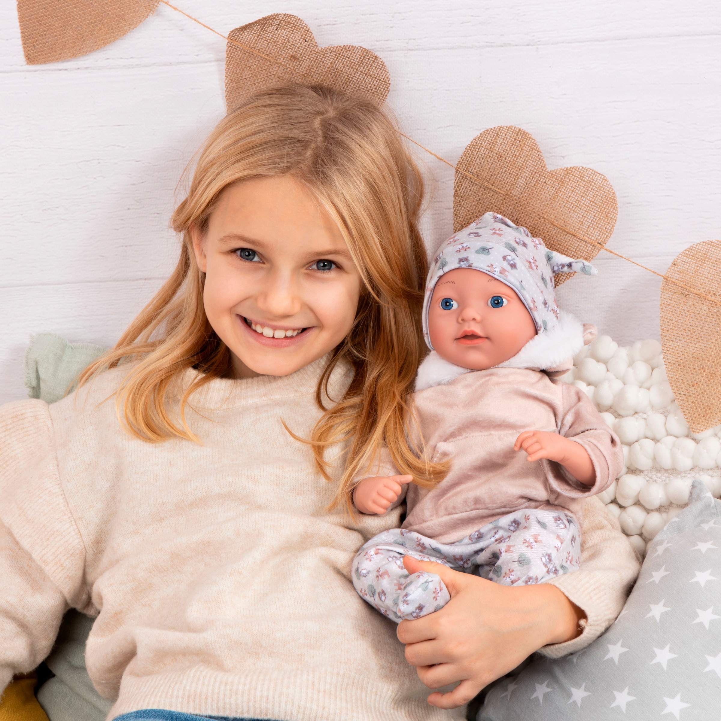 Bayer Babypuppe »Reborn Baby, 38 cm braun«