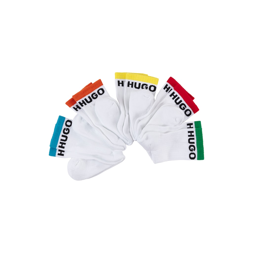 HUGO Underwear Freizeitsocken »5P QS RAINBOW CC«, (Packung, 5 Paar, 5er), mit Kontraststreifen