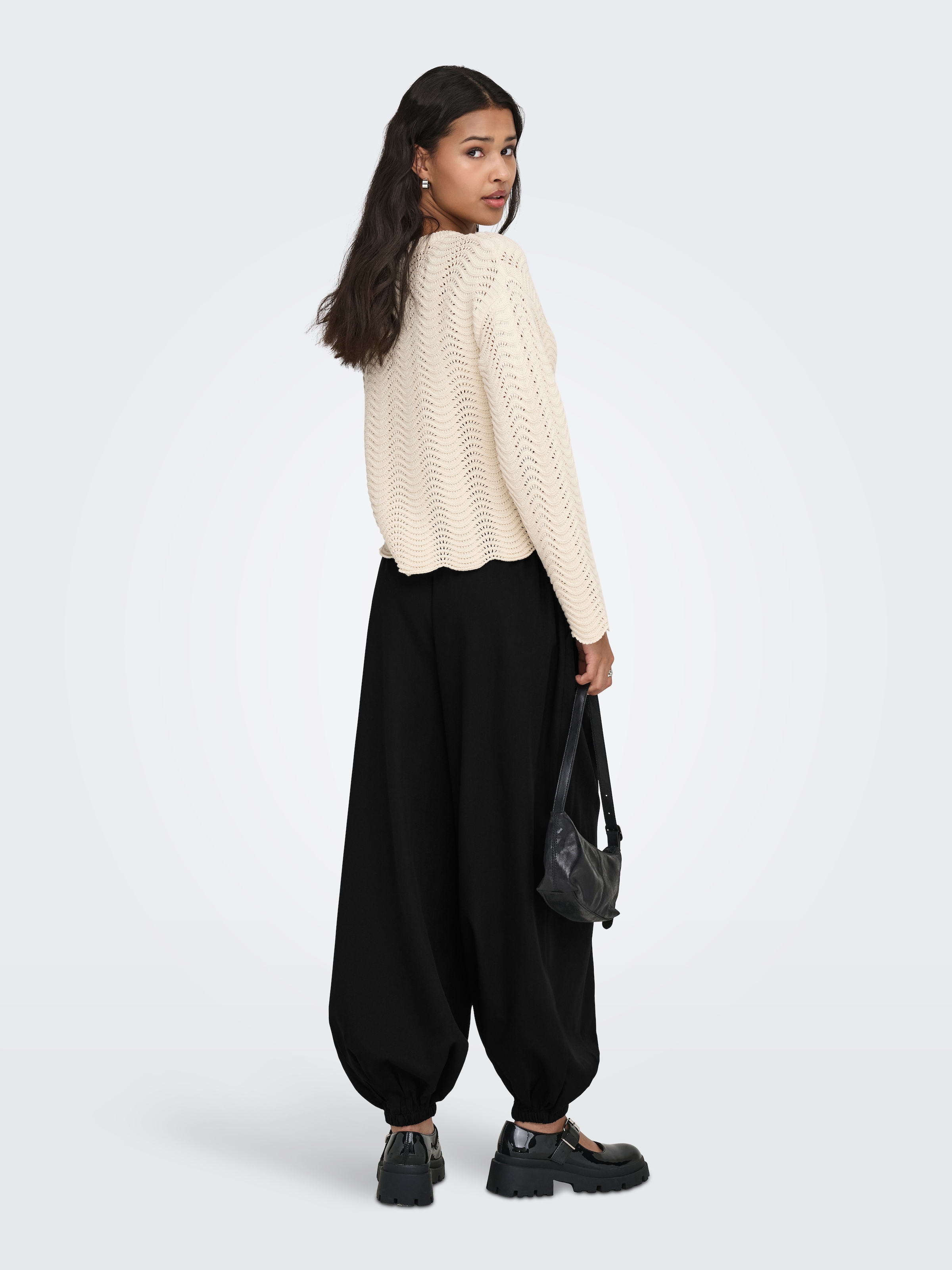 JDY Pantalon à enfiler »JDYPALOMA MW LOOSE PANT WVN NOOS«  mélange de matériaux