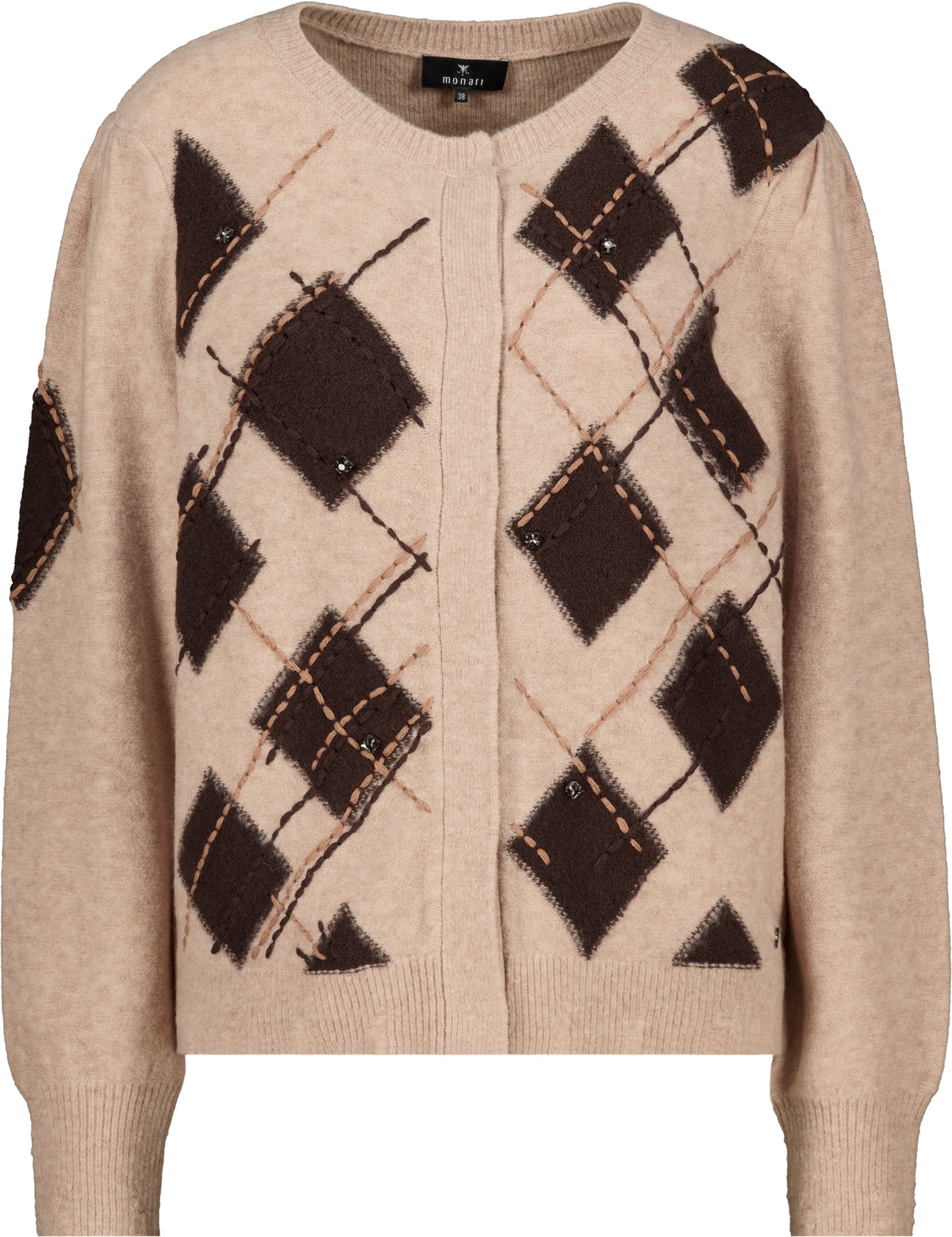 Monari Strickjacke »Jacke Strickjacke Raute« Regular fit mit Rautenmuster