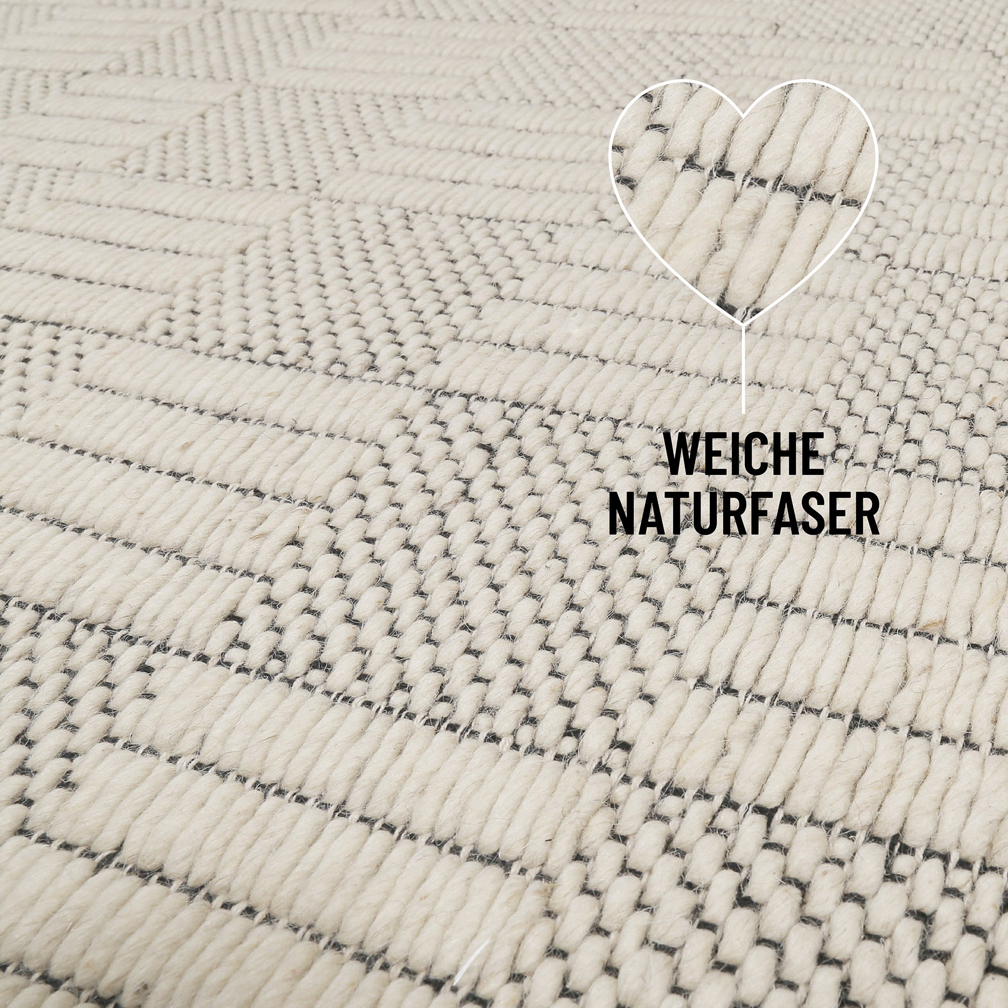 Wecon home Teppich »Lani« rechteckig 8 mm Höhe handgewebt, robust, strapazierfähig, skandinavisch, Naturfaser
