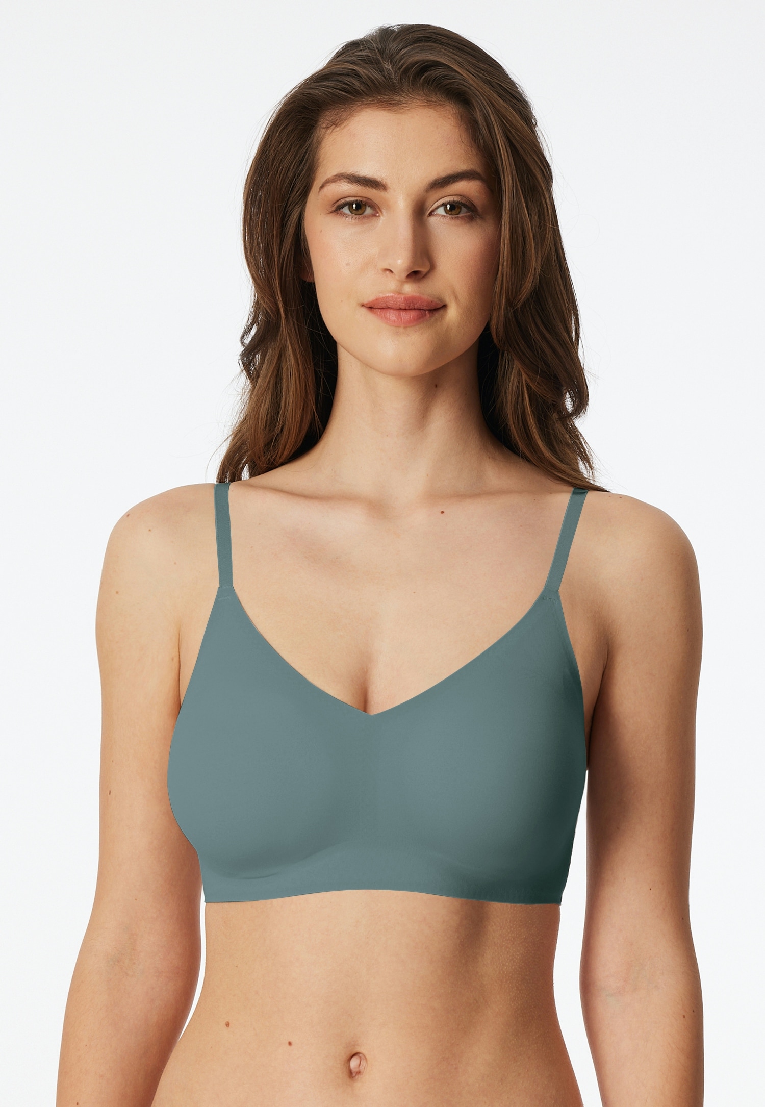 Schiesser Bustier »Invisible Soft«, Mikrofaser, herausnehmbare Pads, V-Ausschnitt, Lasercut-Abschlüsse