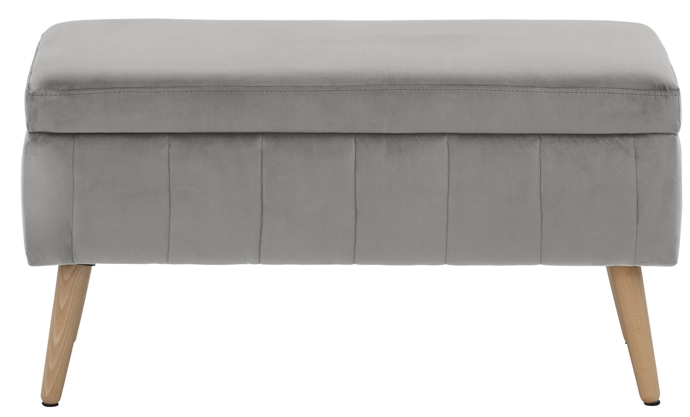 INOSIGN Truhenbank »AMIRA Sitzbank mit Stauraum, Masse B/T/H: 81/36/43 cm«, mit Staufach, in 3 Bezugsqualitäten mit feiner Steppung