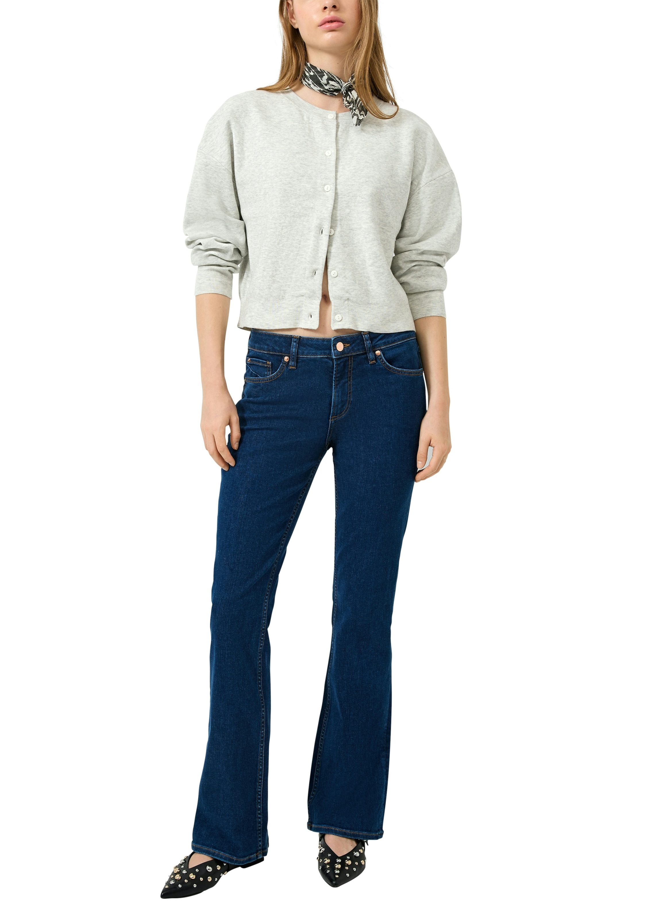 QS Jeans à pattes d'eph avec patte d'éléphant et stretch