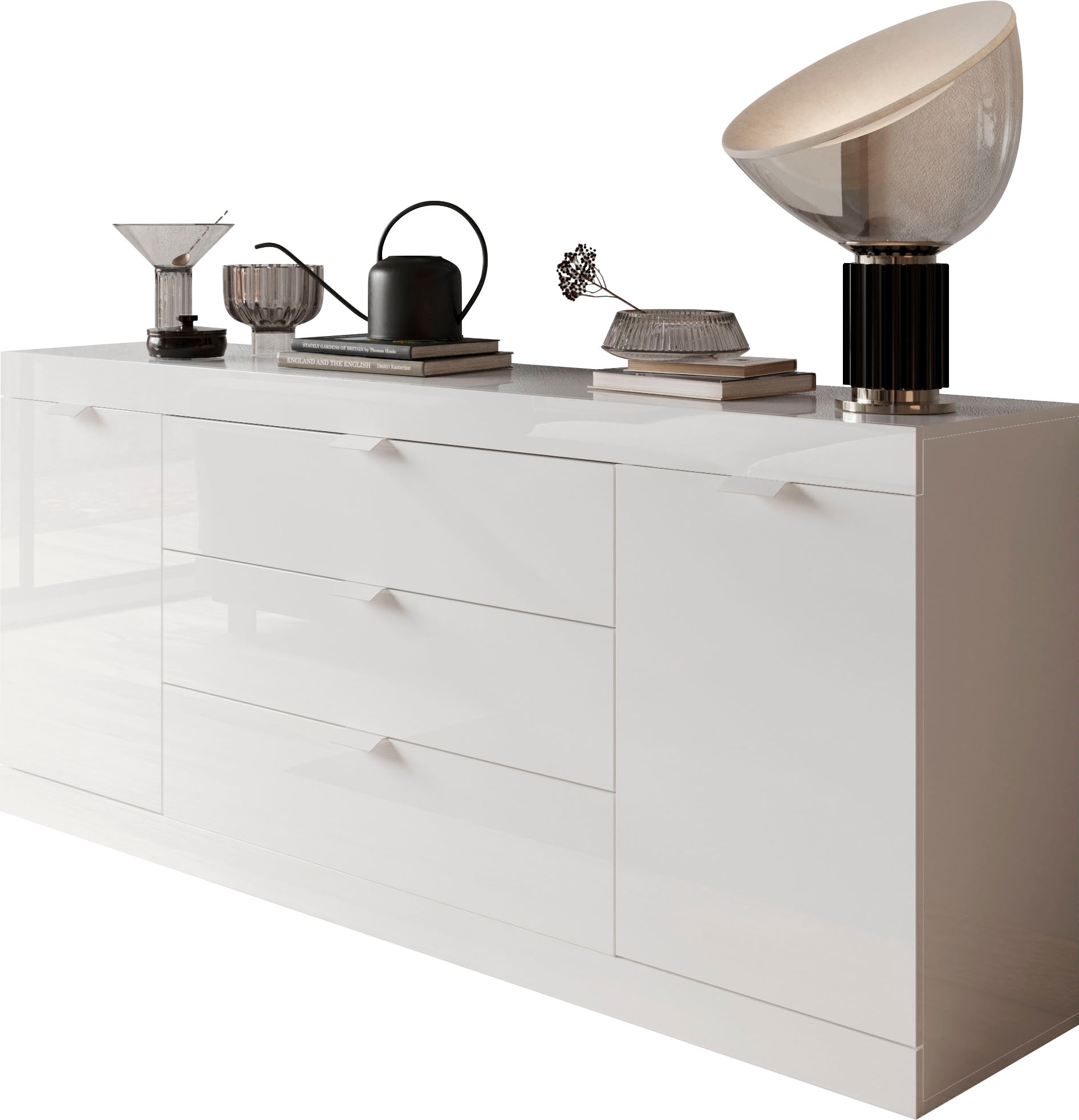 INOSIGN Sideboard »Slim«, Breite 181 cm, weiss Hochglanz Lack