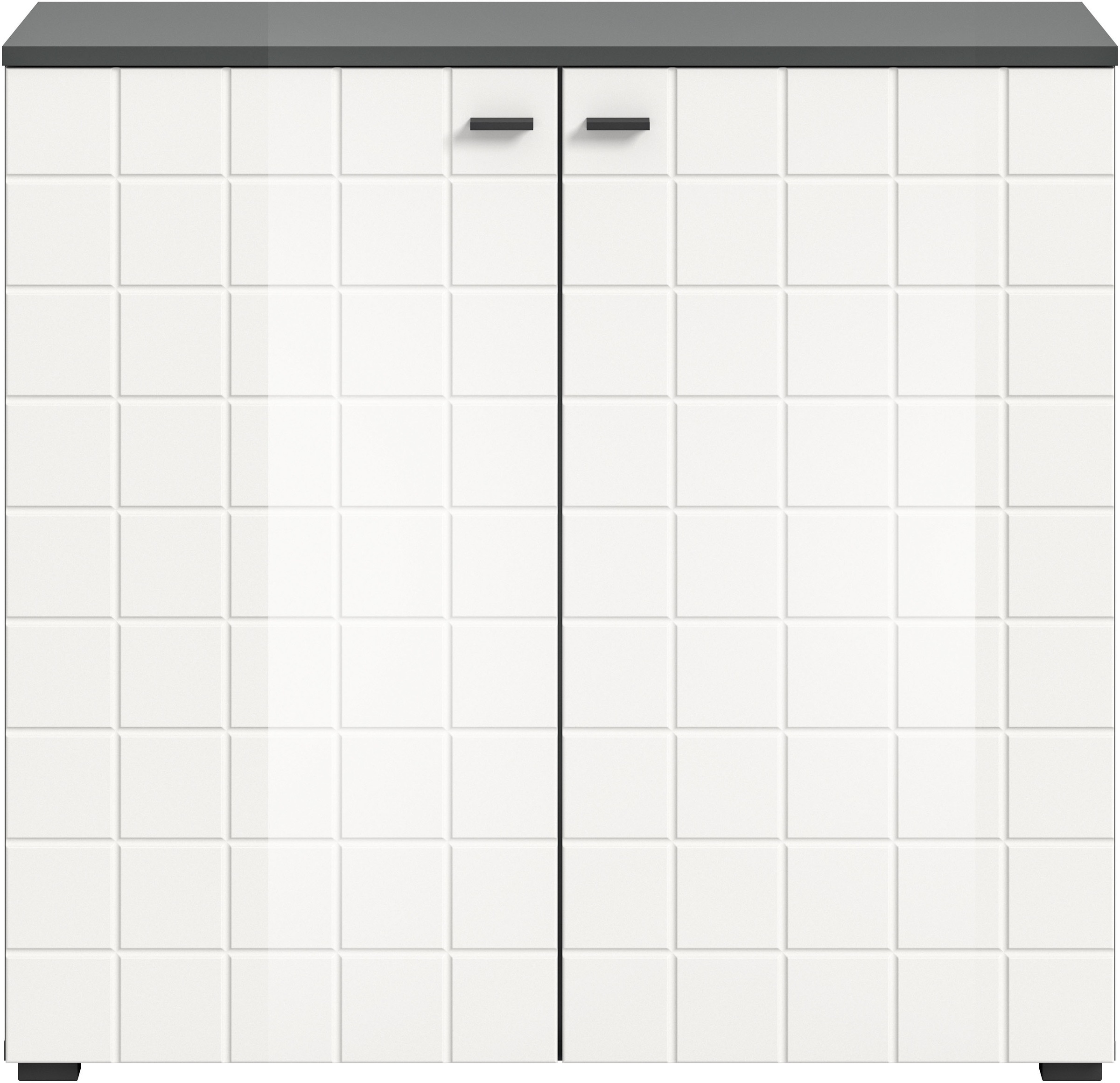INOSIGN Kommode »Gora, Breite 92 cm, gefräste Front in Waffeloptik hochglanz«, Sideboard, Schrank, Anrichte