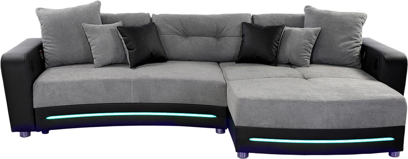 Image of Jockenhöfer Gruppe Ecksofa, inklusive RGB-LED-Beleuchtung und Bluetooth-Soundsystem, Recamiere links oder rechts montierbar, inklusive loser Rücken- und Zierkissen, frei im Raum stellbar bei Ackermann Versand Schweiz