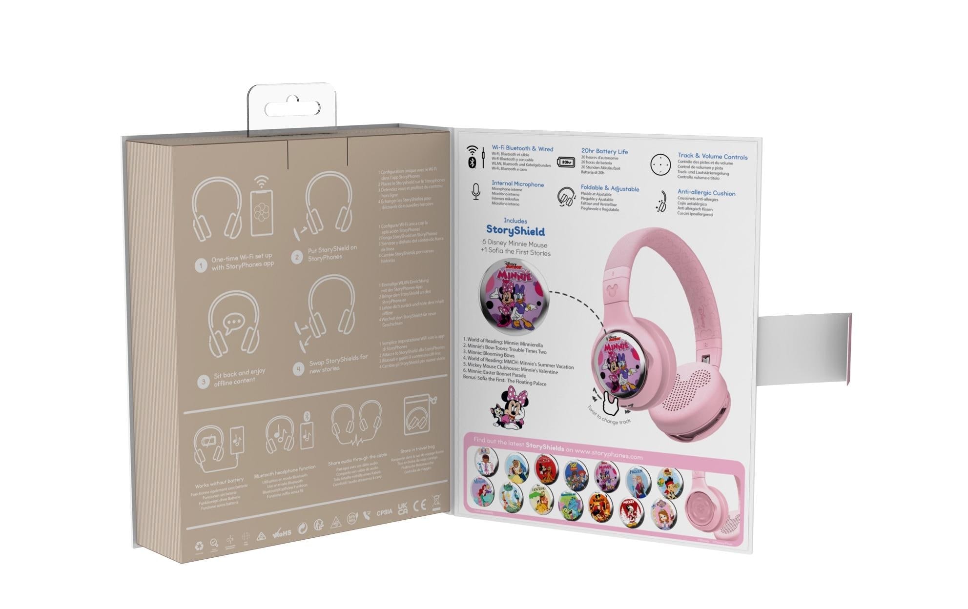 Over-Ear-Kopfhörer »StoryPhones Bundle pink mit 2 Disney StoryShields«, WLAN (WiFi)