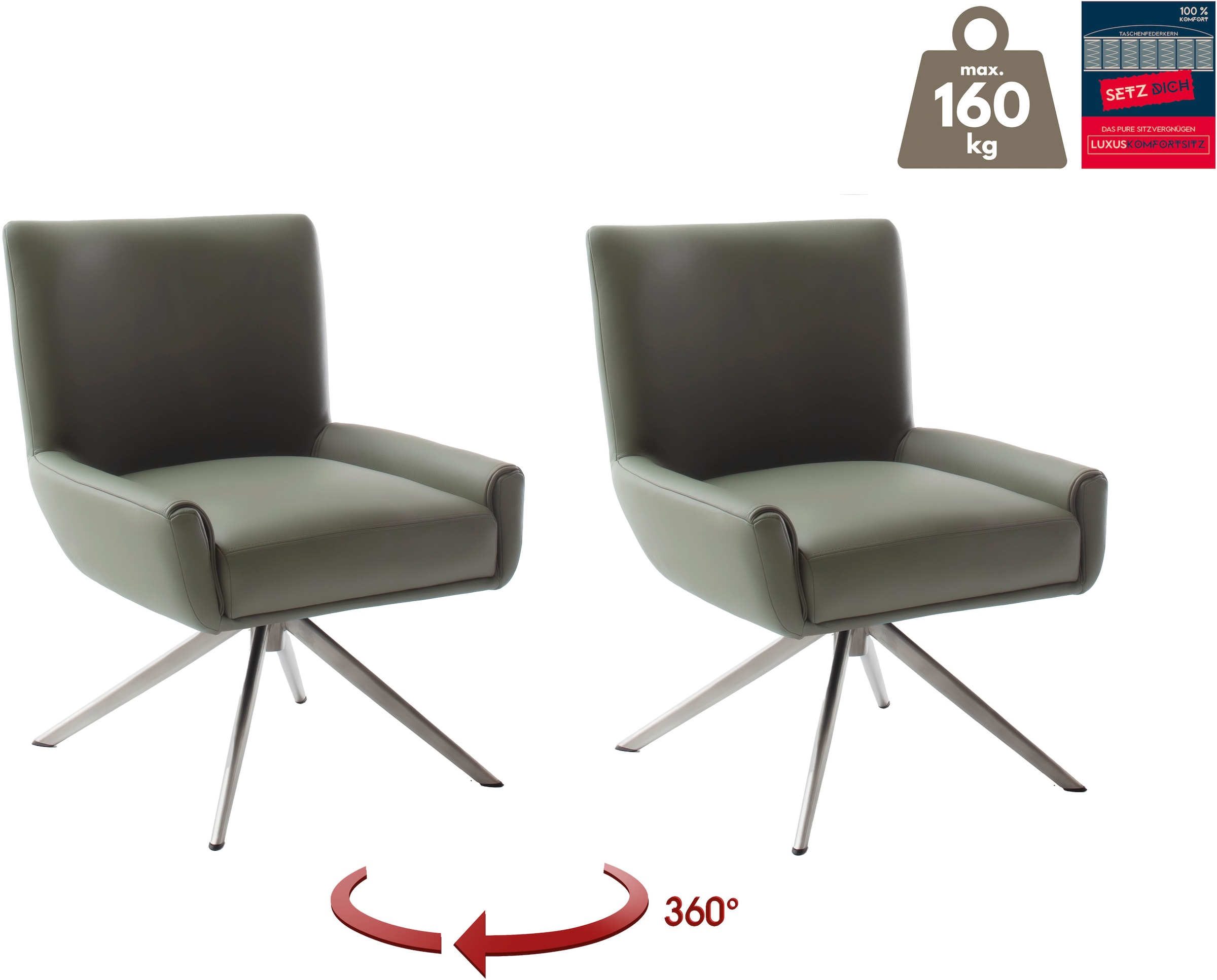 MCA furniture Chaise à 4 pieds »WILSON Esszimmerstuhl, Armlehnstuhl, Polsterstuhl, modern« (Ensemble) 1 cuisStuhl, Armlehnenstuhl, drehbar, Taschenfederkern, belastbar 160 kg,XXL