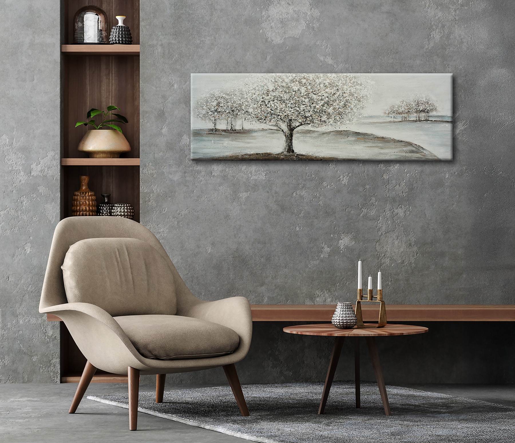 Bönninghoff Ölgemälde »handarbeit BÄUME 40x120 cm – Wandbild Kunst Deko modern« Baum | Baumbilder | Landschaften handgefertigt, jedes Bild ein Unikat