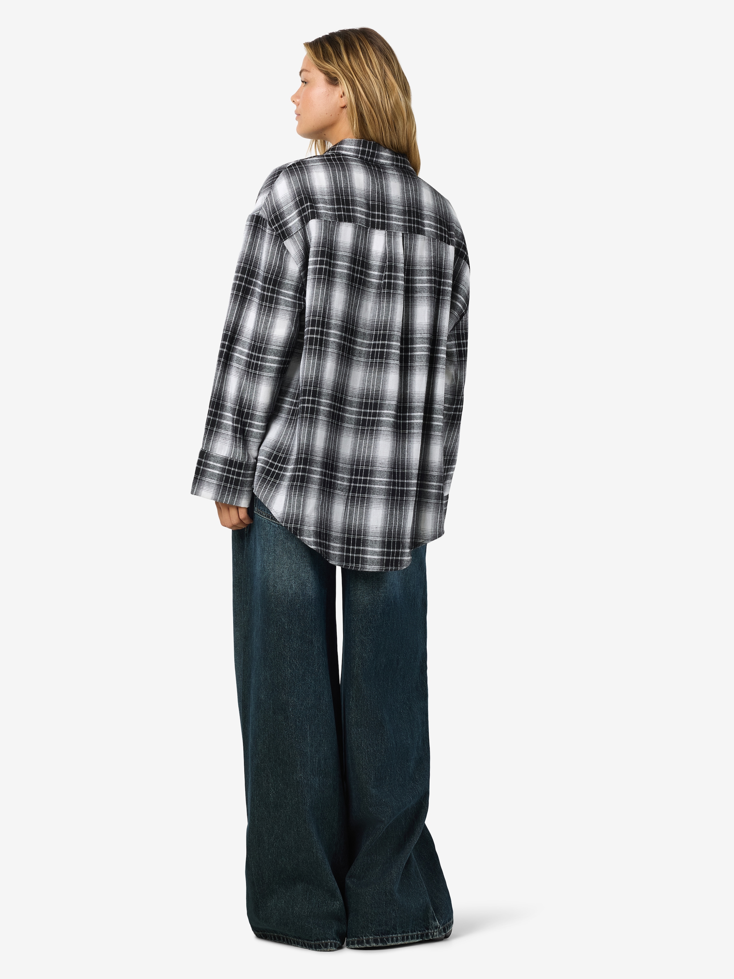 Noisy may Blouse à carreaux »NMZOE L/S CHECK SHIRT WVN NOOS« mélange de coton