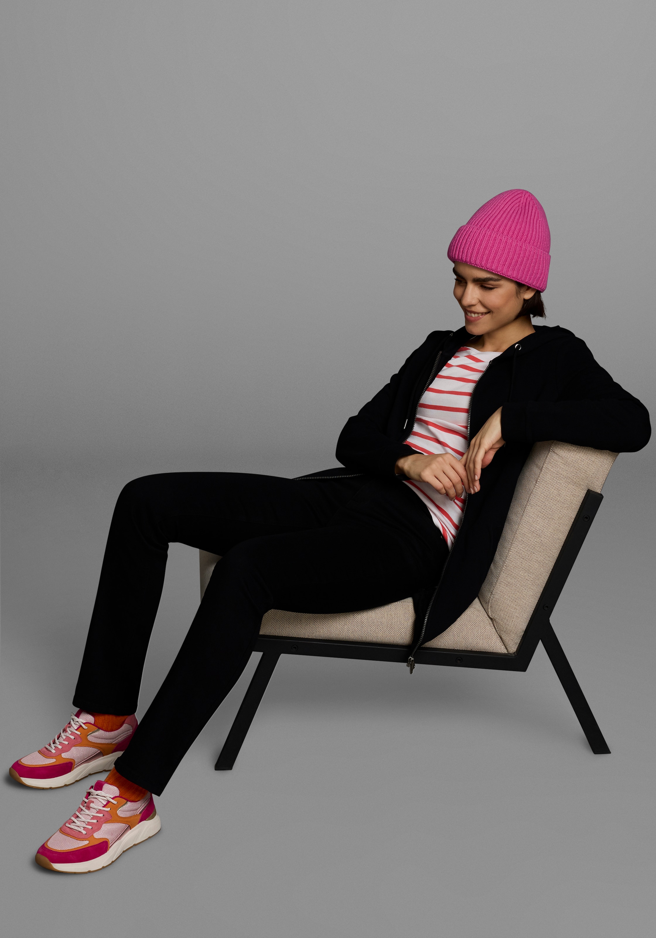 Flashlights Sweatjacke, in langer Form mit Zipper