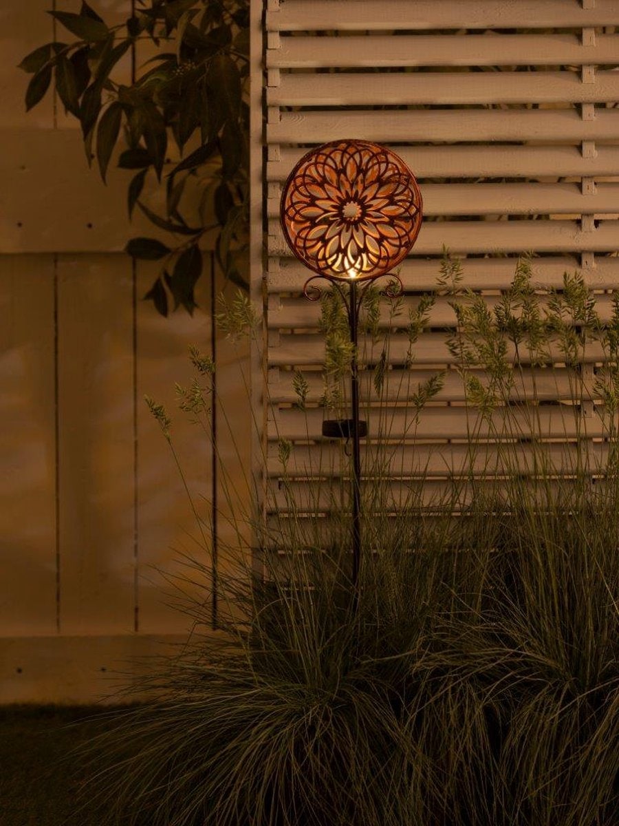 LUXFORM Lampe de jardin »Solar-Erdspiess-Gartenlampe - Mandala - 2 Stück« Module LED 2 cuis ornement décoratif de jardin