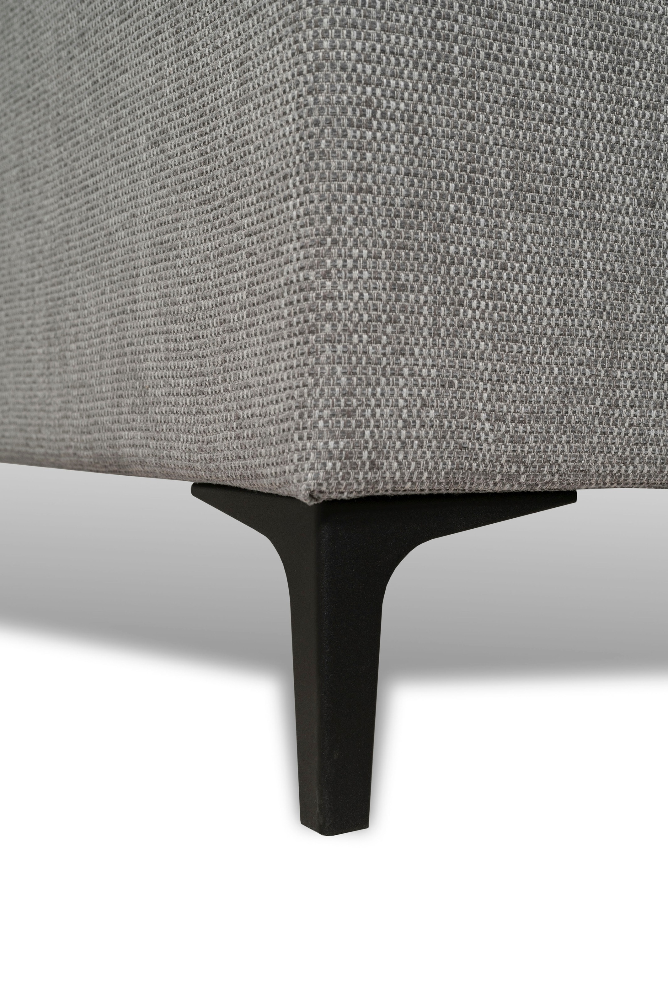 Places of Style Wohnlandschaft »XXL Sofa Oland, Struktur, Flachgewebe, Luxus-Microfaser, Boucle«, U-Form, 342 cm, Wellenunterfederung, Skandi-Design, Metallfüsse