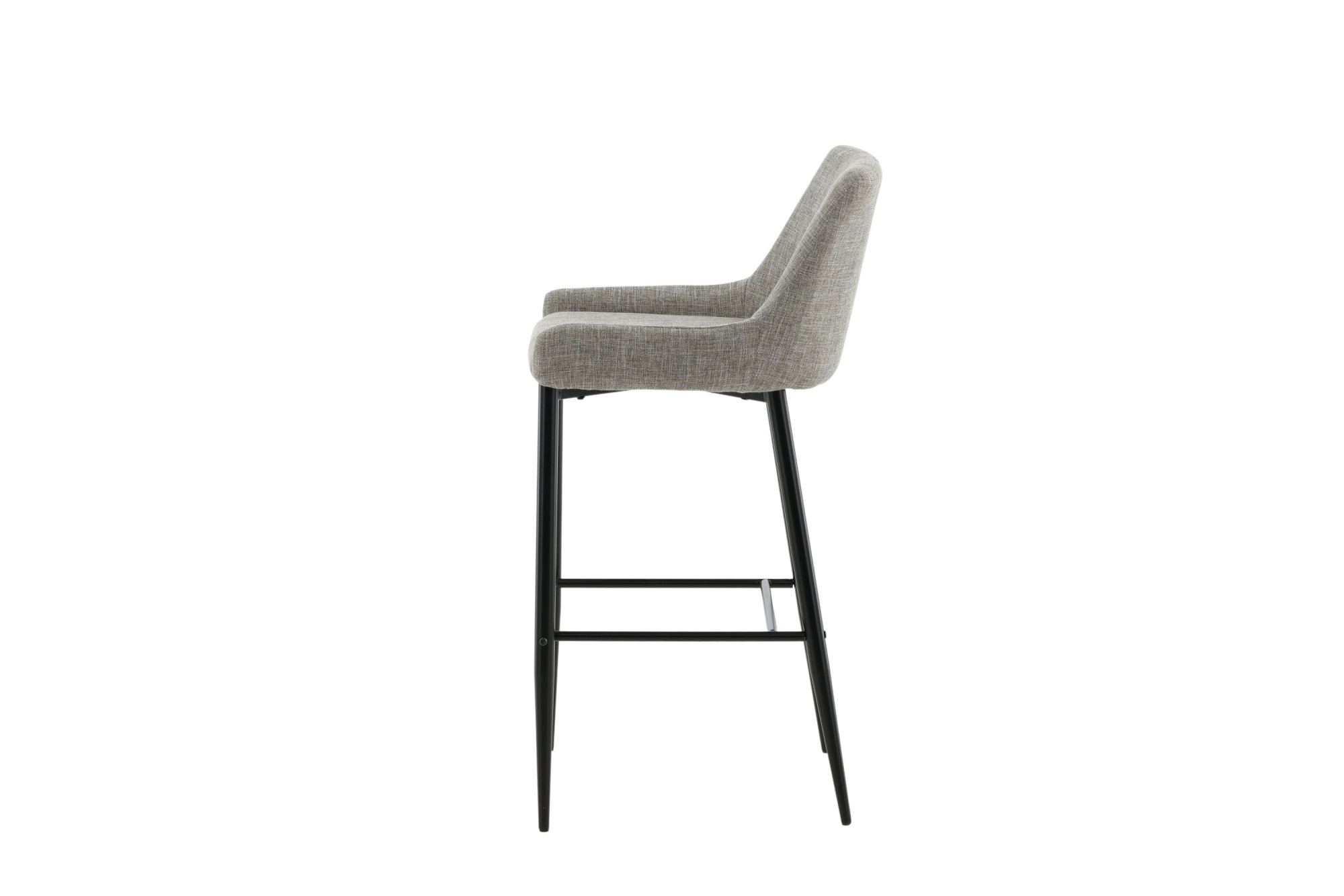 Venture Home Barhocker »Plaza, 2er-Set Barhocker in beigem Leinen, schwarze Beine, 150 kg« Set, 2 Stk. tlg. Tresenstuhl, Stoffbezug, Metallbeine, Fussstütze, einladend