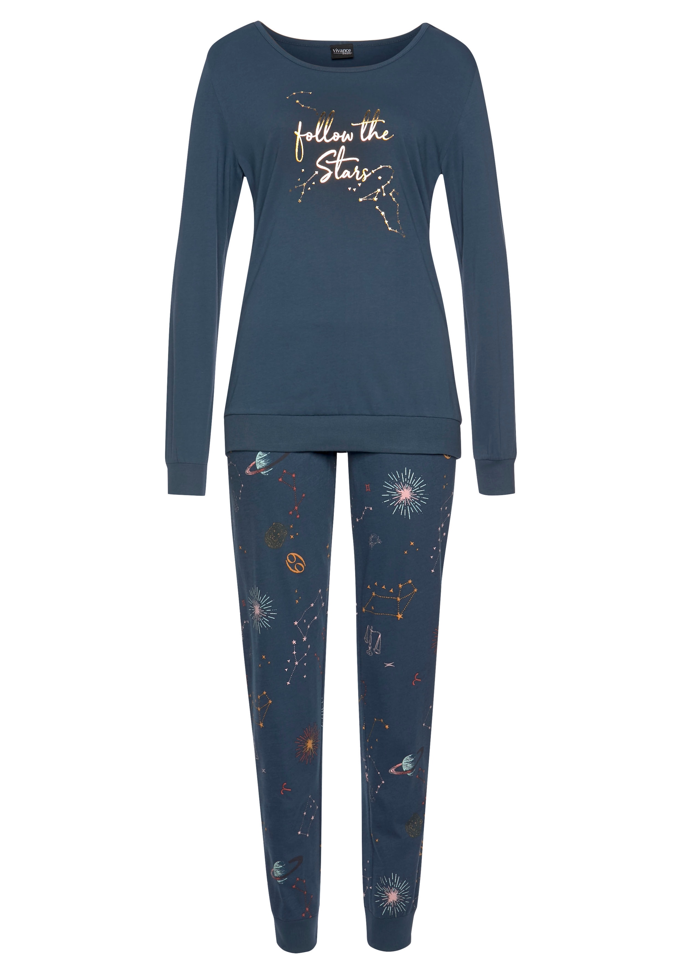 Vivance Dreams Pyjama Set, 2 tlg. mit Galaxy-Print
