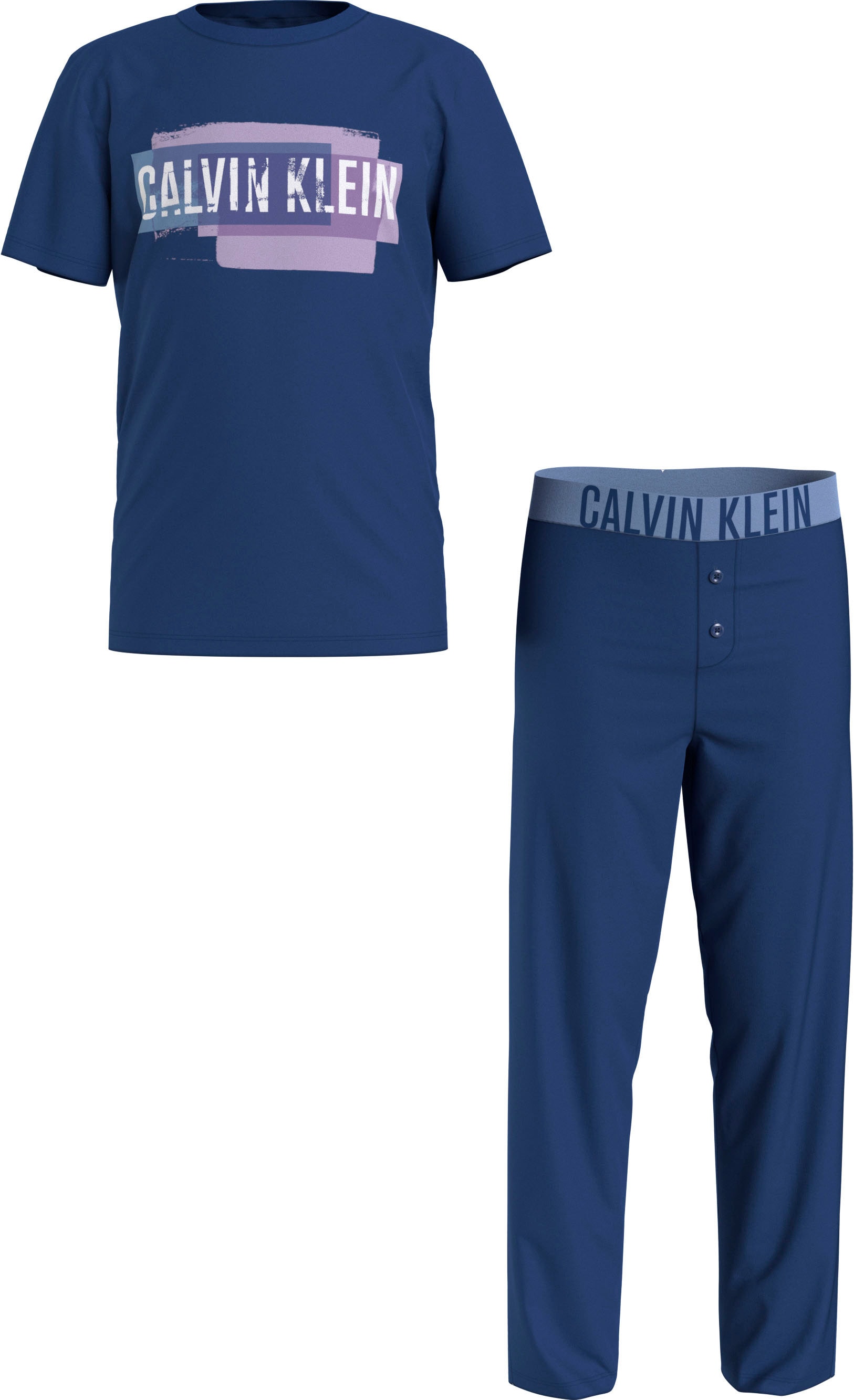 Modische Calvin Klein Pyjama »KNIT PJ SET (SS+PANT)«, (2 tlg.), mit Calvin  Klein Print versandkostenfrei bestellen | Pyjama-Sets