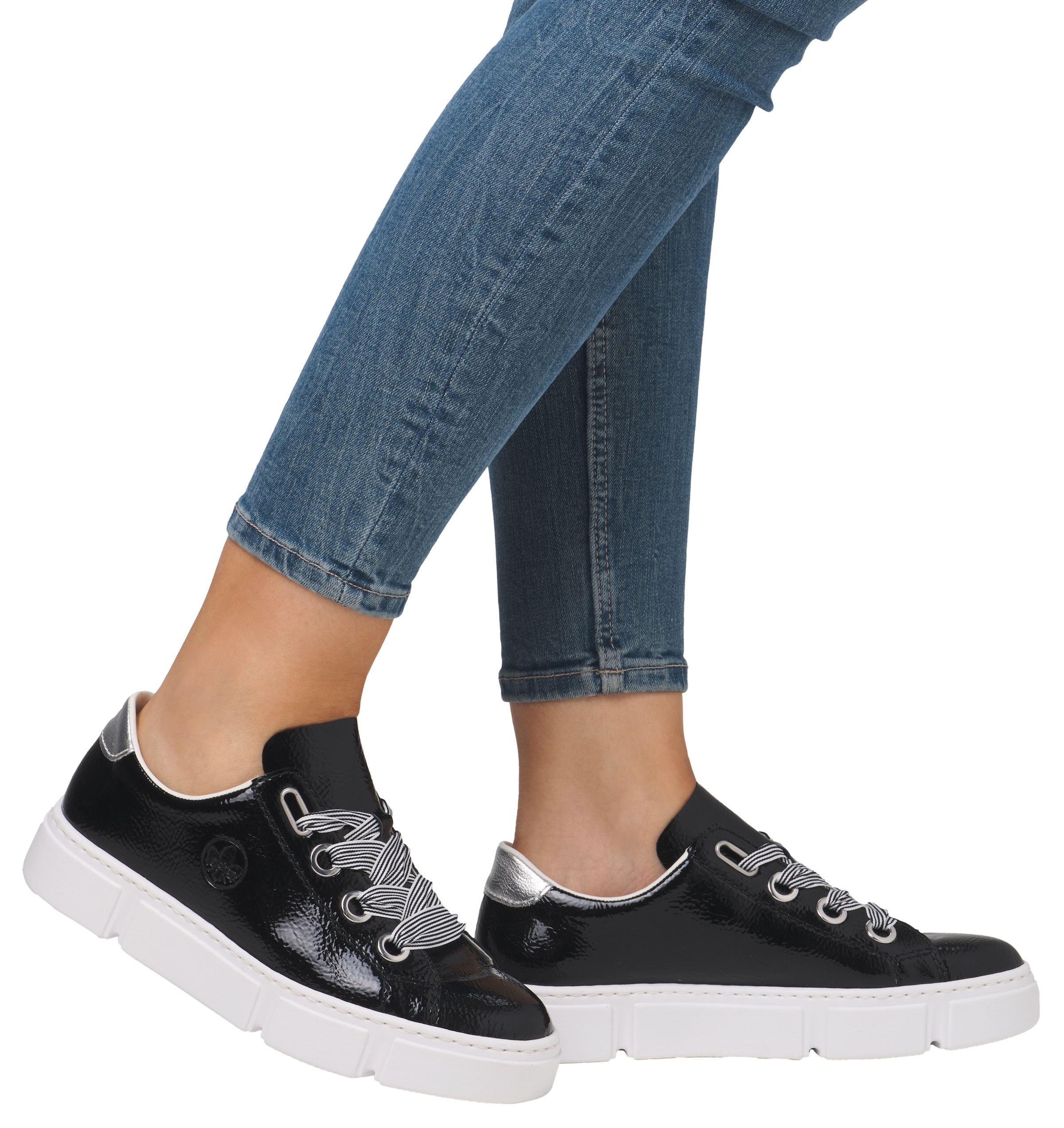 Rieker Sneaker, mit trendigen Schnürsenkeln, Freizeitschuh, Halbschuh, Schnürschuh