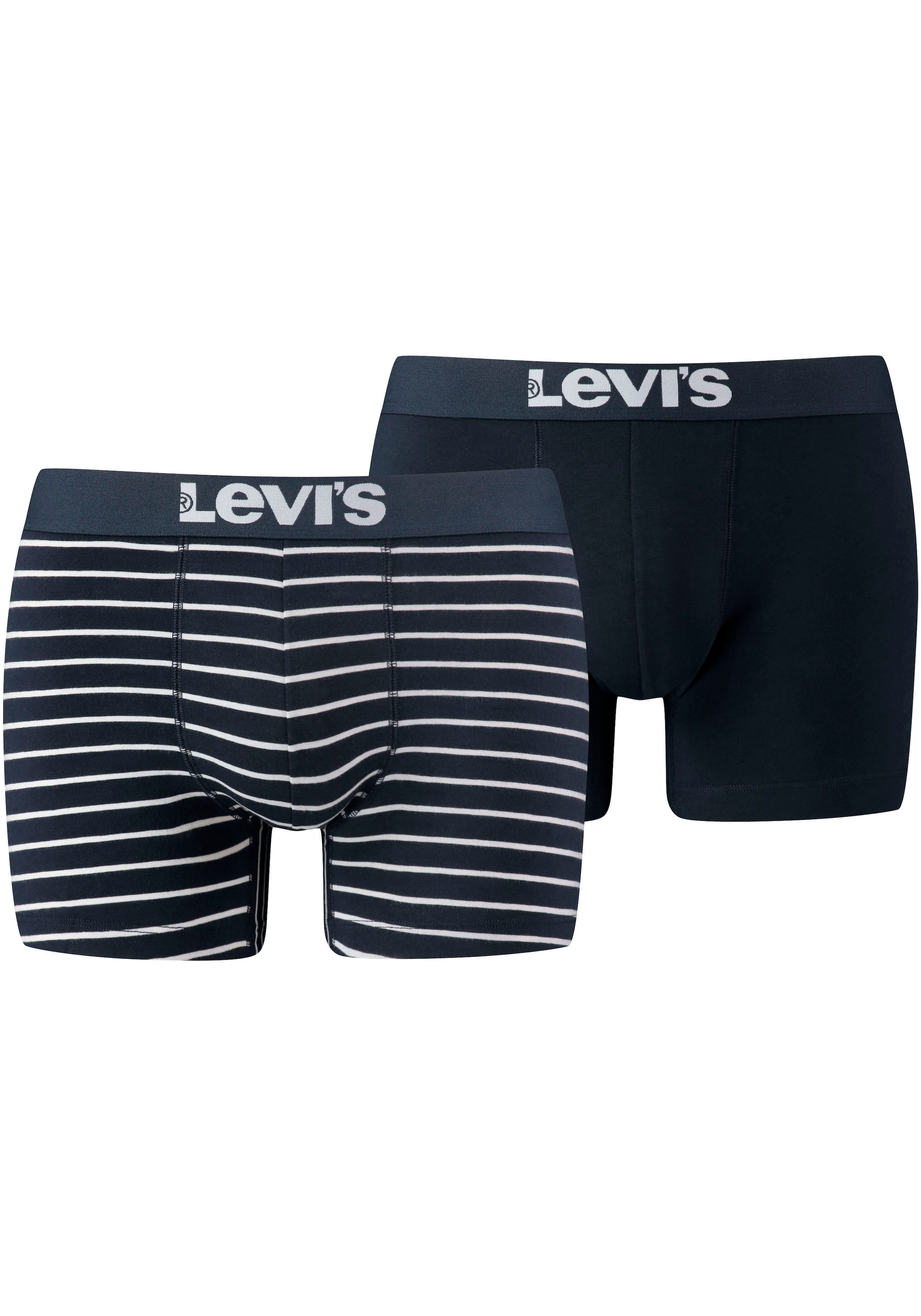 Boxershorts, (Packung, 2er-Pack), mit breitem Logobund