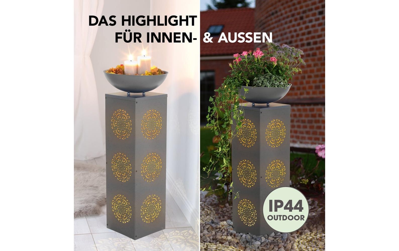 Image of EASYmaxx Dekosäule "Mandala, Aufbauset" Dekosäule in Beton-Optik mit Pflanzschale
