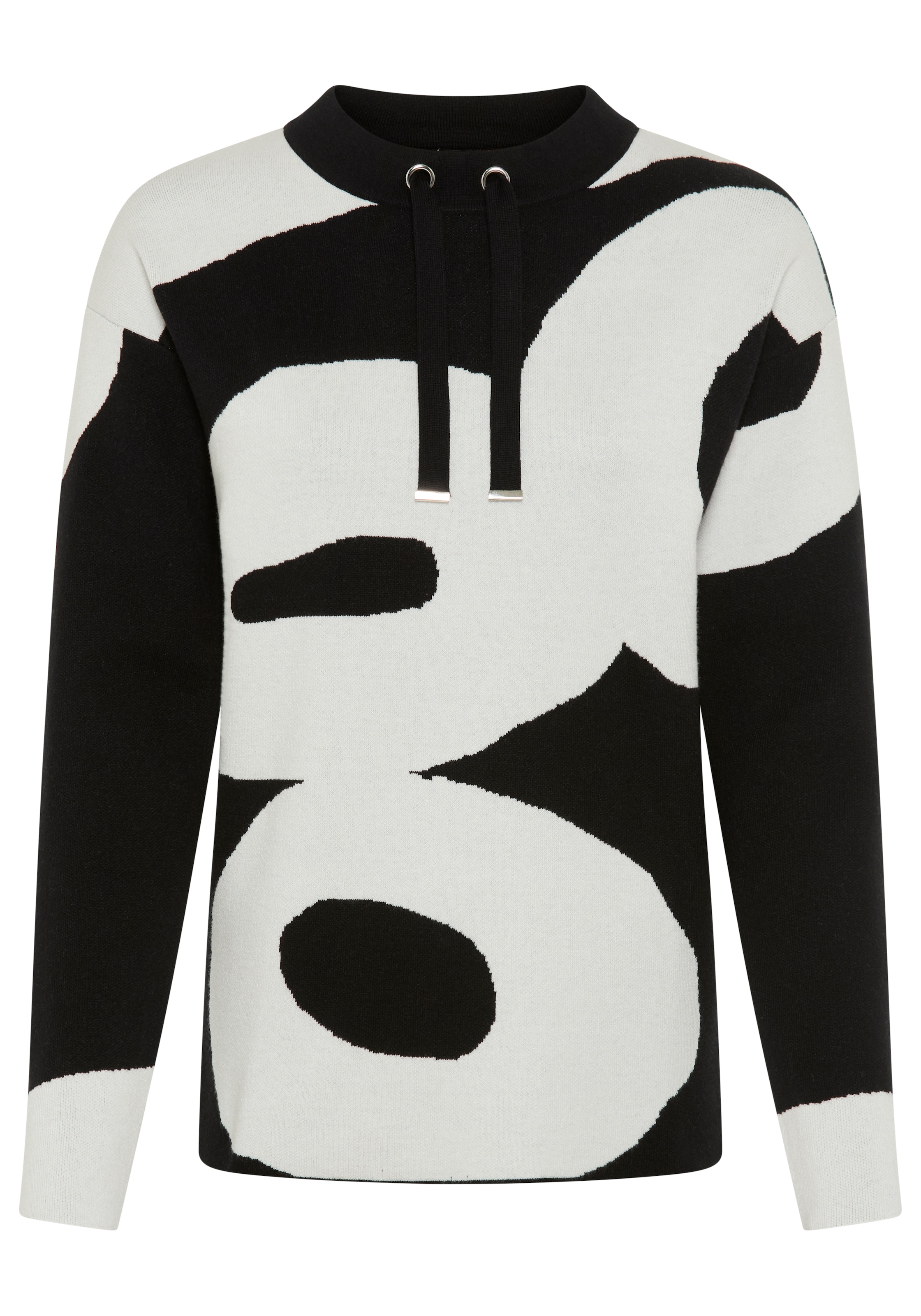 Laura Scott Pull jacquard kuscheliger Winterstrick mit Muster und Bindebändern - NEUE KOLLEKTION