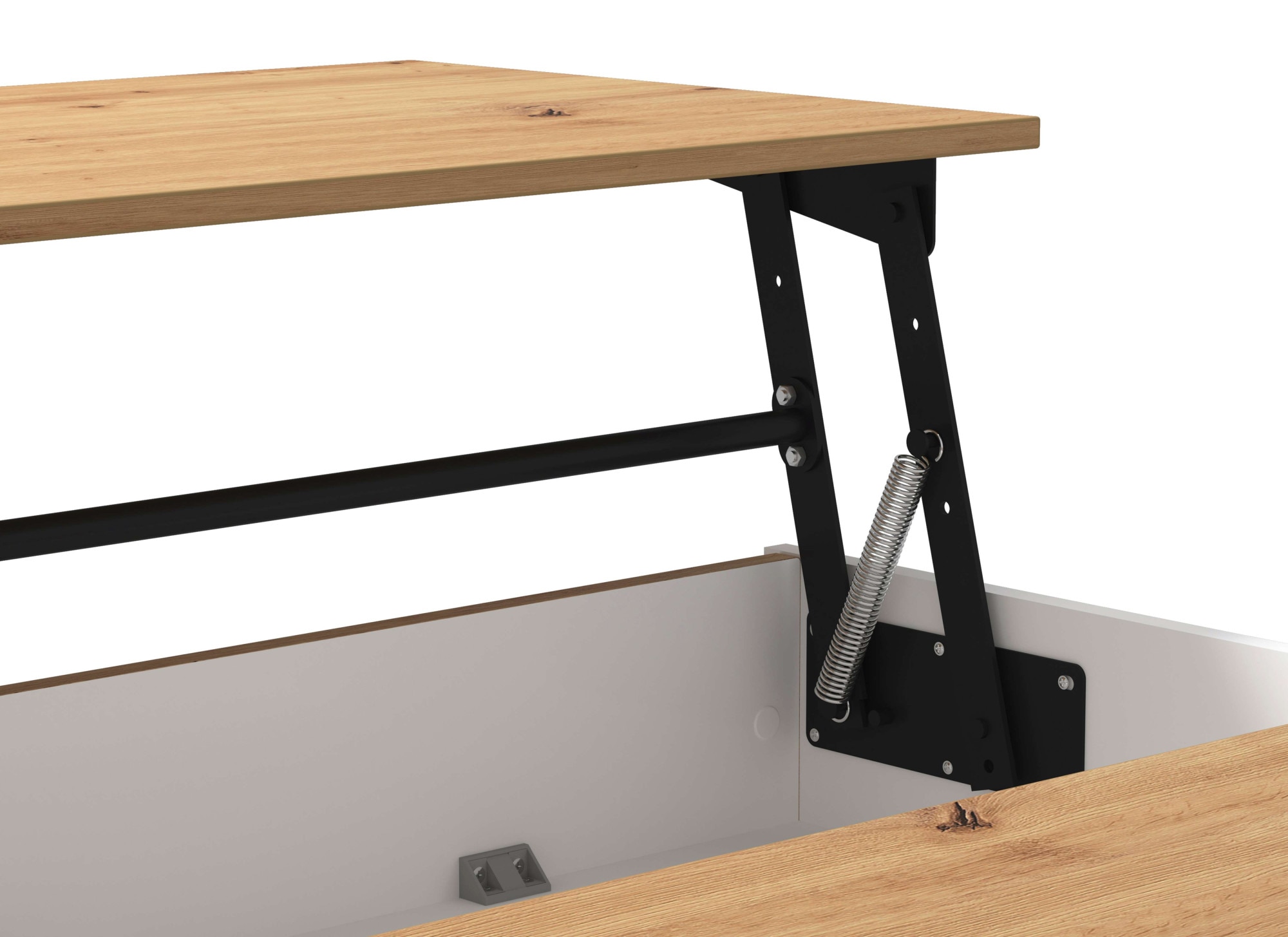 Home affaire Couchtisch »Taranto Kaffeetisch, 80 cm, quadratische Form, modern design«, höhenverstellbar Tischplatte, geschlossenes Fach, schwarz oder weiss
