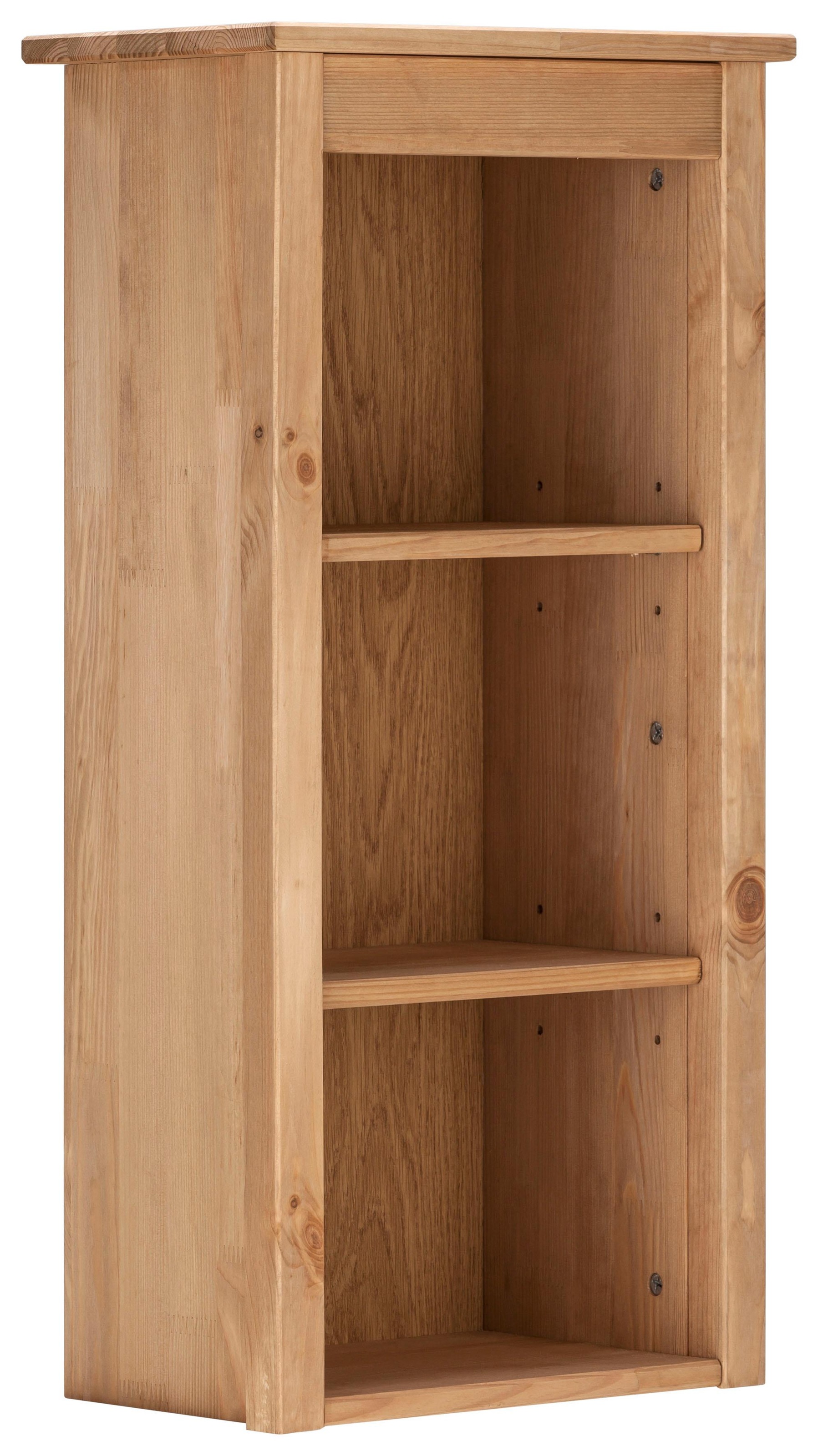 Image of Home affaire Wandregal »Westa«, Breite 34 cm, Badezimmerschrank aus Massivholz, Kiefernholz, Metallgriffe, 3 offene Fächer, 2 Einlegeböden bei Ackermann Versand Schweiz