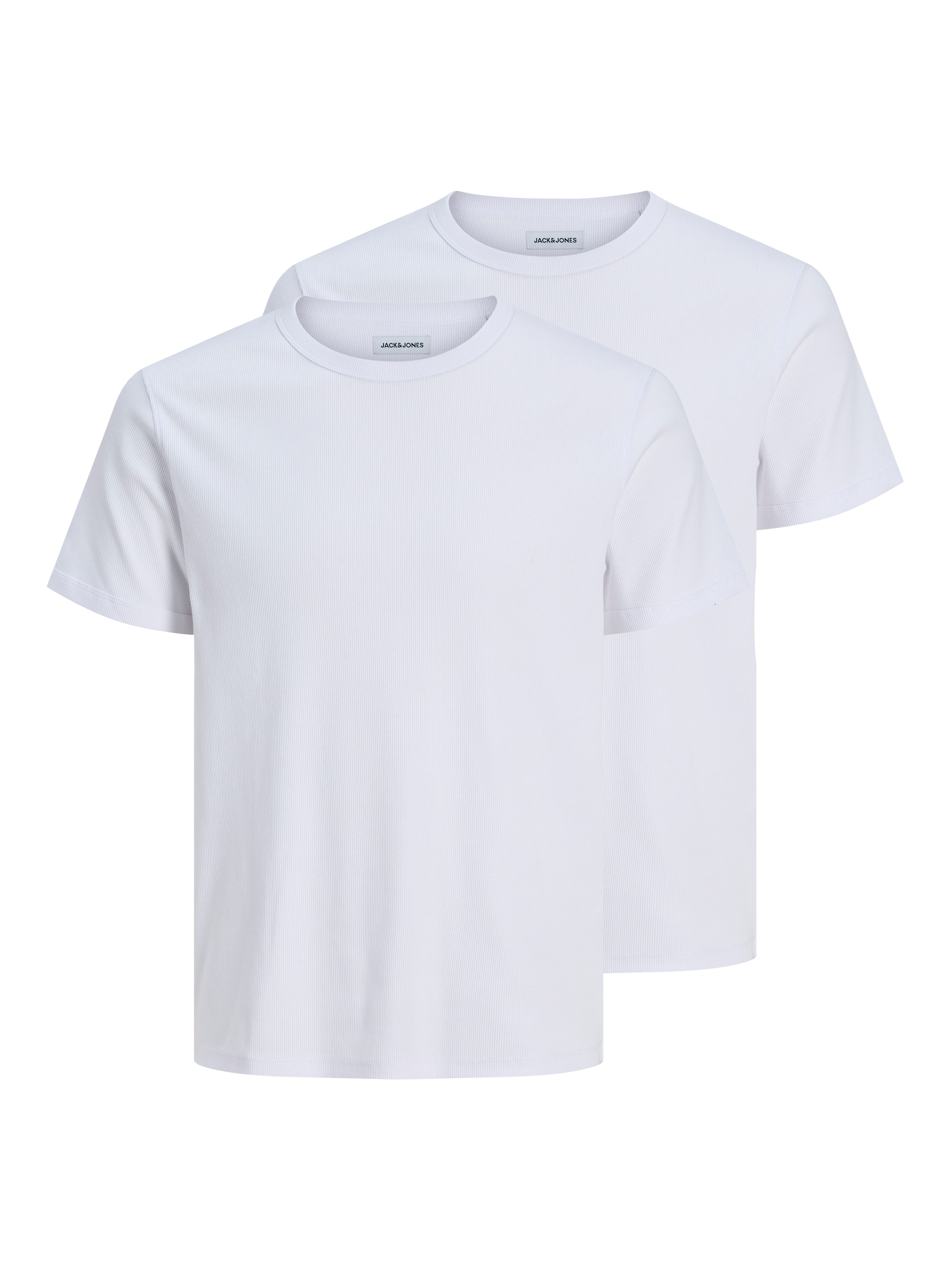 Image of Jack & Jones Rundhalsshirt "JJEORGANIC RIB TEE SS CREW NECK 2PK MP" Packung, 2 Baumwollmischung, slim fit