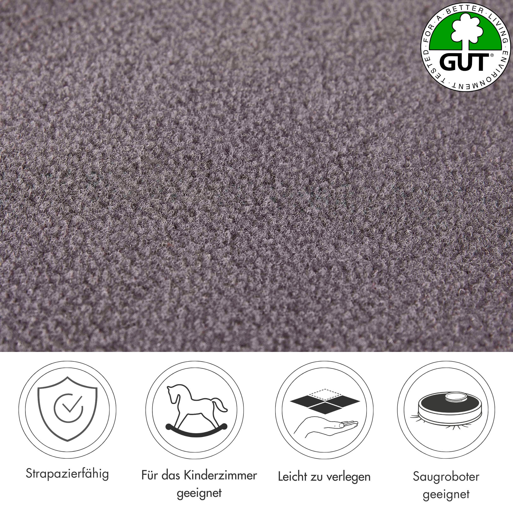 Andiamo Teppichboden »Sina, Velours, Made in Belgium«, rechteckig, 6 mm Höhe, Uni Farben, Breite 400 cm, strapazierfähig, pflegeleicht, Wohnzimmer