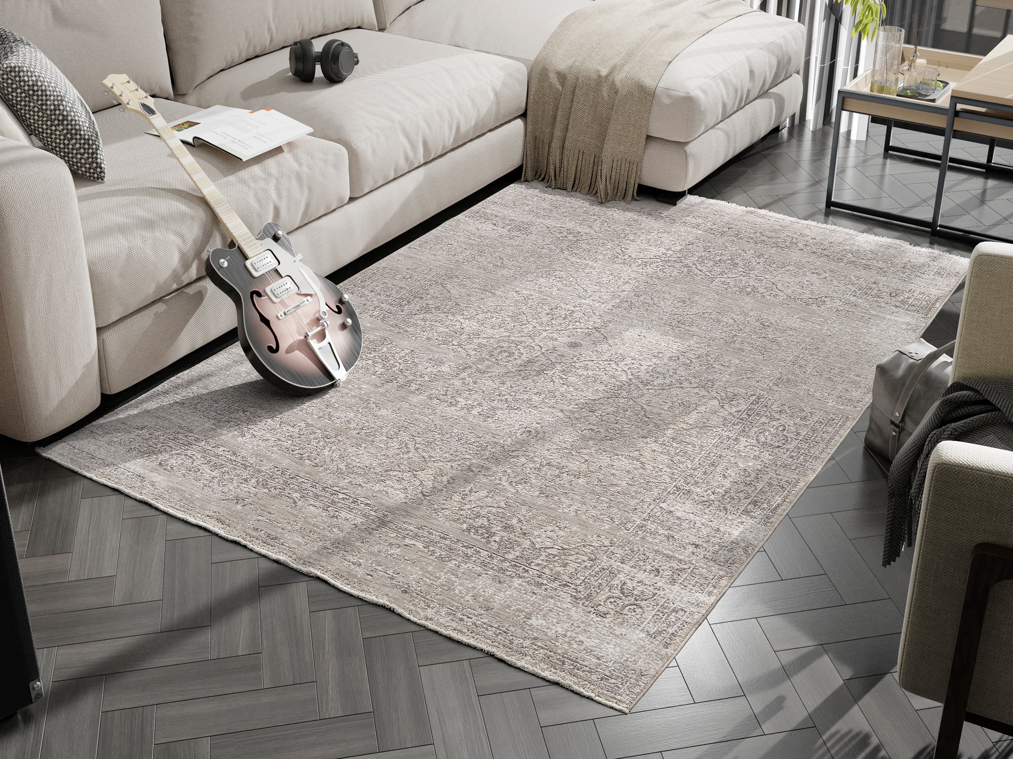 OCI DIE TEPPICHMARKE Teppich »VELA ANTIQUE«, rechteckig, 10 mm Höhe, Kurzflor, 3D Hochtief-Optik, maschinell gewebt