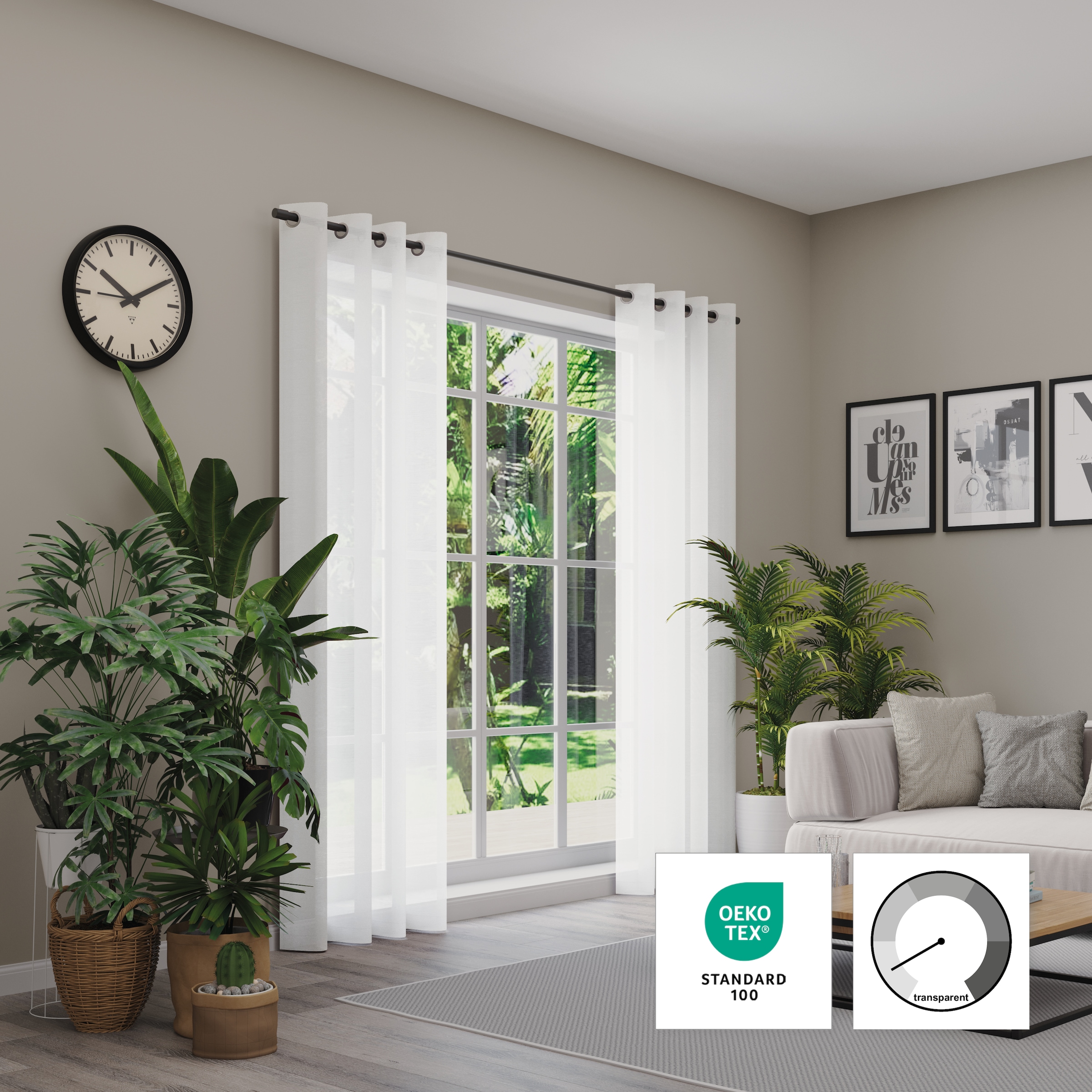 Neutex for you! Rideau »Kiss« Œillet 1 cuis tlg. Ösenschal mit Metallösen, Breite 142 cm, nach Mass