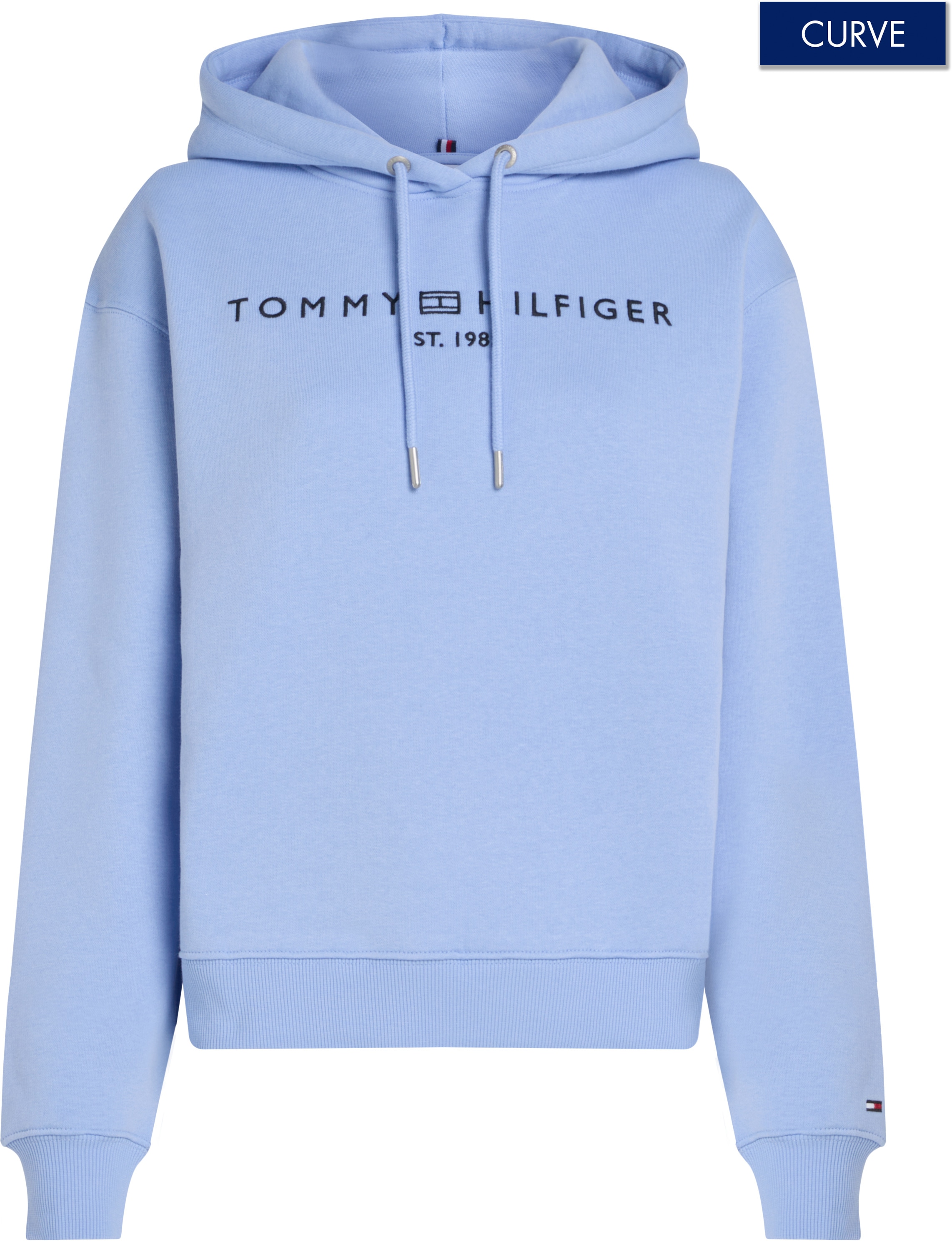 Tommy Hilfiger Curve Kapuzensweatshirt »CRV MDRN REG CORP LOGO HOODIE«, in Grossen Grössen, Kapuze, Mit Logostickerei am unteren Ärmel