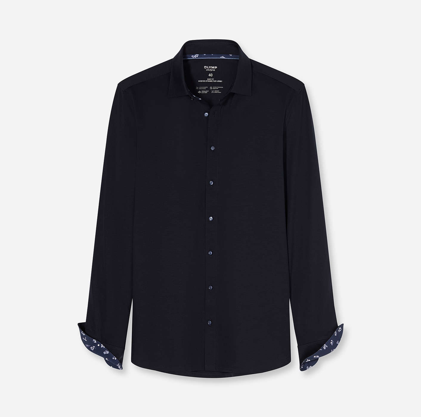 OLYMP Chemise à manches longues »Level Five 24/Seven« chemise business, coupe ajustée, col Kent moderne, jersey