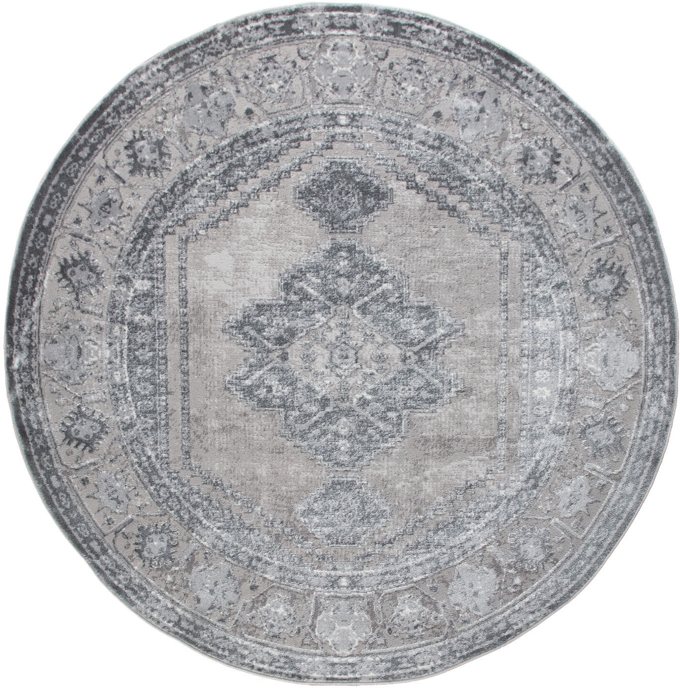 Image of Paco Home Teppich »Neferu 976«, rund, 9 mm Höhe, Kurzflor, Orient Optik, 3D-Design, ideal im Wohnzimmer & Schlafzimmer bei Ackermann Versand Schweiz