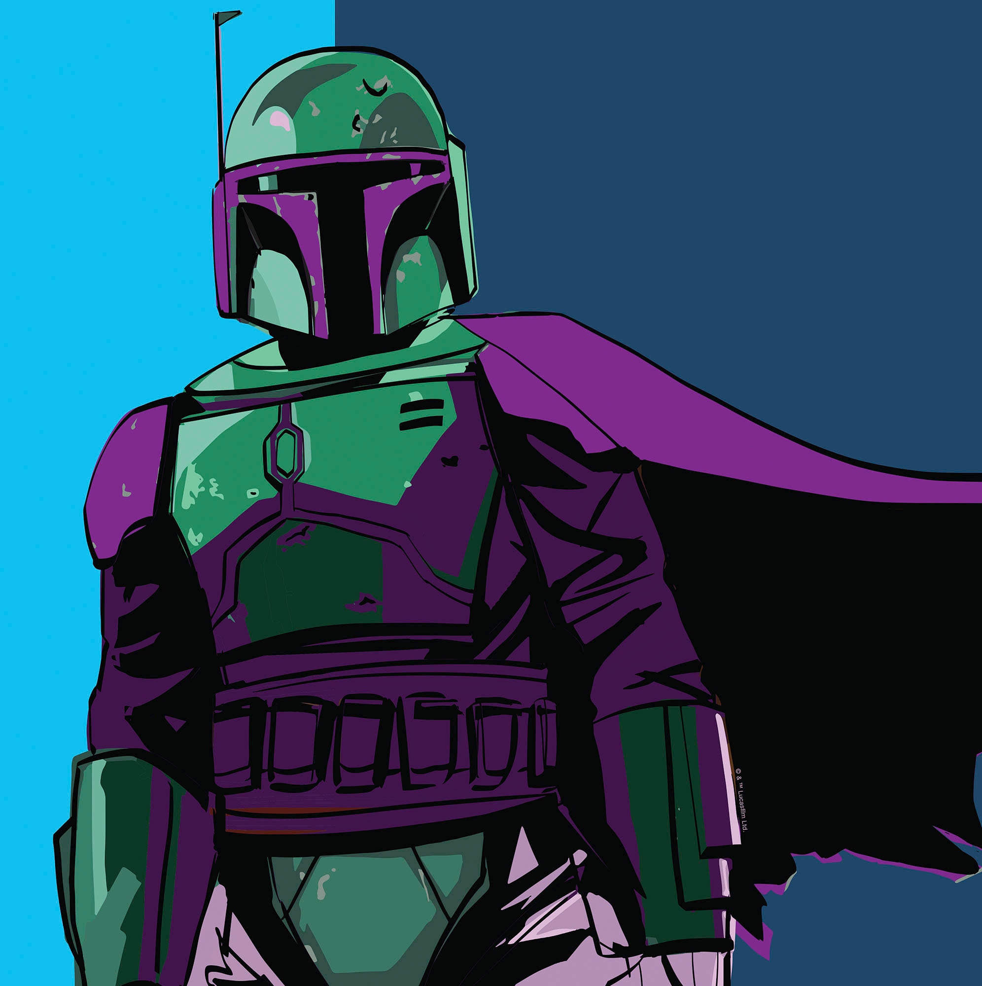 Komar Leinwandbild »Star Wars Cyberart by Boba Fett - Grösse 40 x 40 cm«, Disney, (1 St., 40 x 40 cm (Breite x Höhe), Keilrahmenbild mit Echtholzrahmen, Kinderzimmer