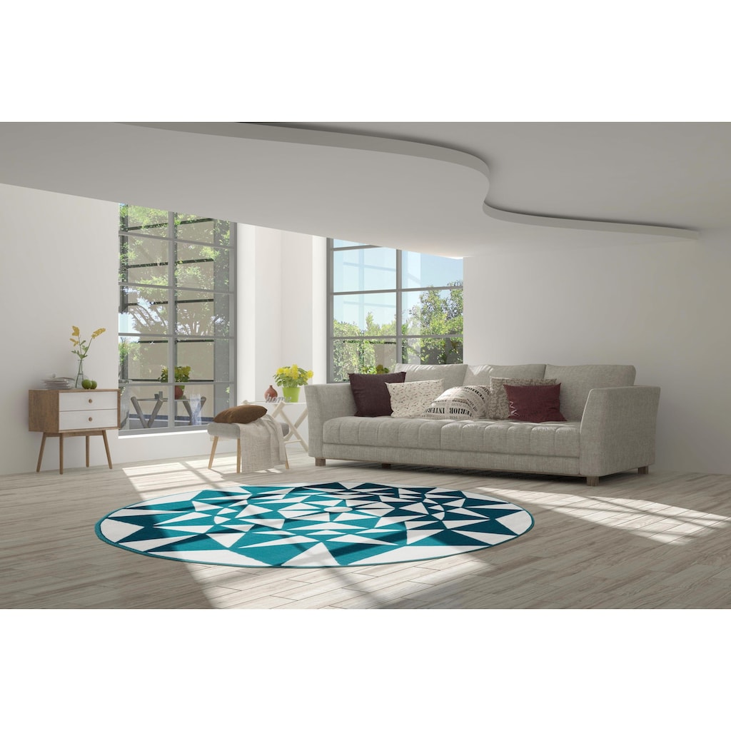 calo-deluxe Teppich »Lissy 290«, rund, Kurzflor, Wohnzimmer