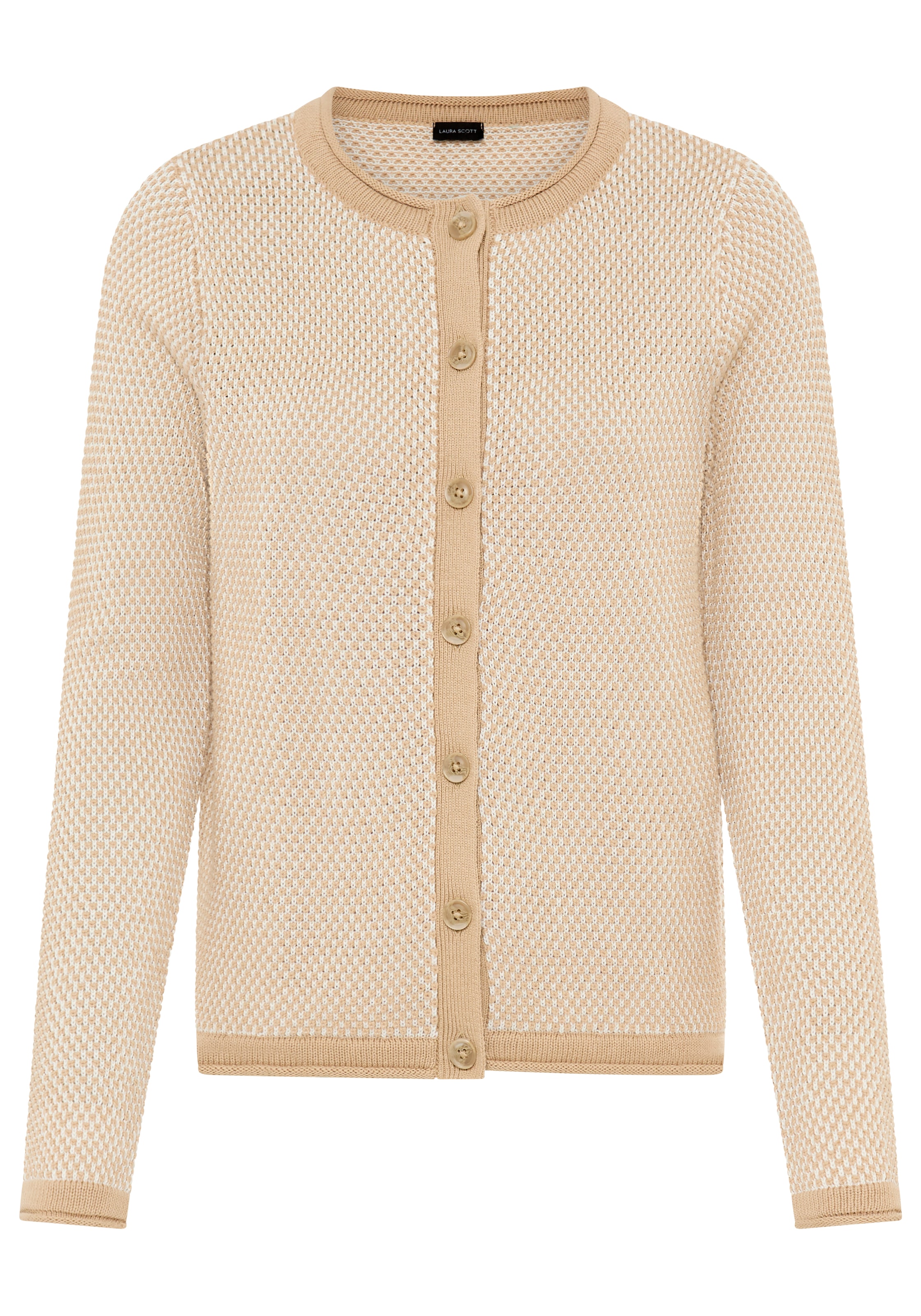 Laura Scott Strickjacke leichter Übergangsstrick mit moderner Struktur und Knopfleiste