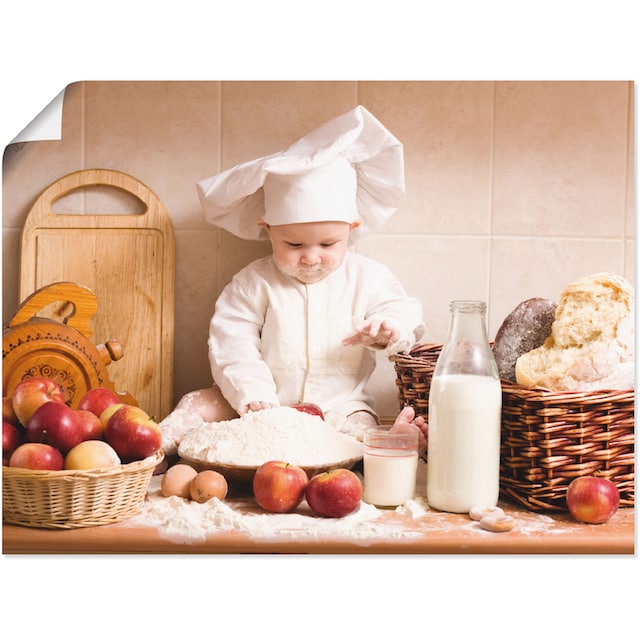 Artland Wandbild »Küche Junge Kind Backen«, Bilder von Kindern, (1 St.),  als Alubild, Leinwandbild, Wandaufkleber oder Poster in versch. Grössen  günstig kaufen
