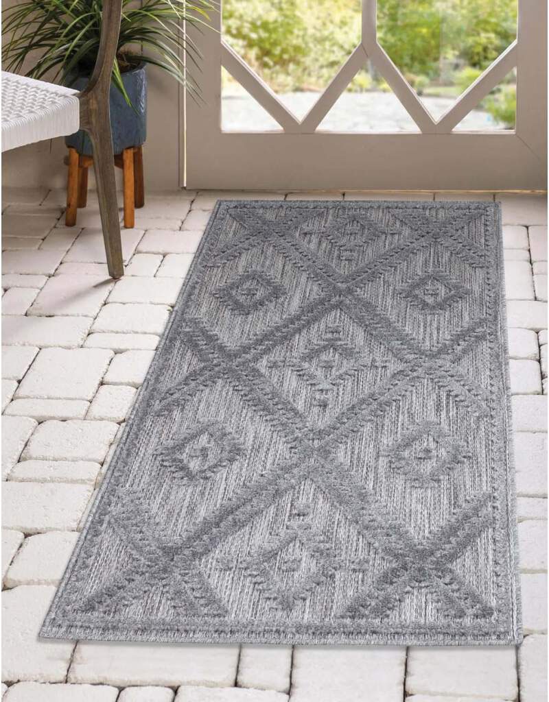 Image of Carpet City Teppich "In-& Outdoorteppich Santorini 454, 3D-Effekt, Raute-Optik" rechteckig 5 mm Höhe Wetterfest & UV-beständig für Terrasse, Balkon, Küche, Flur