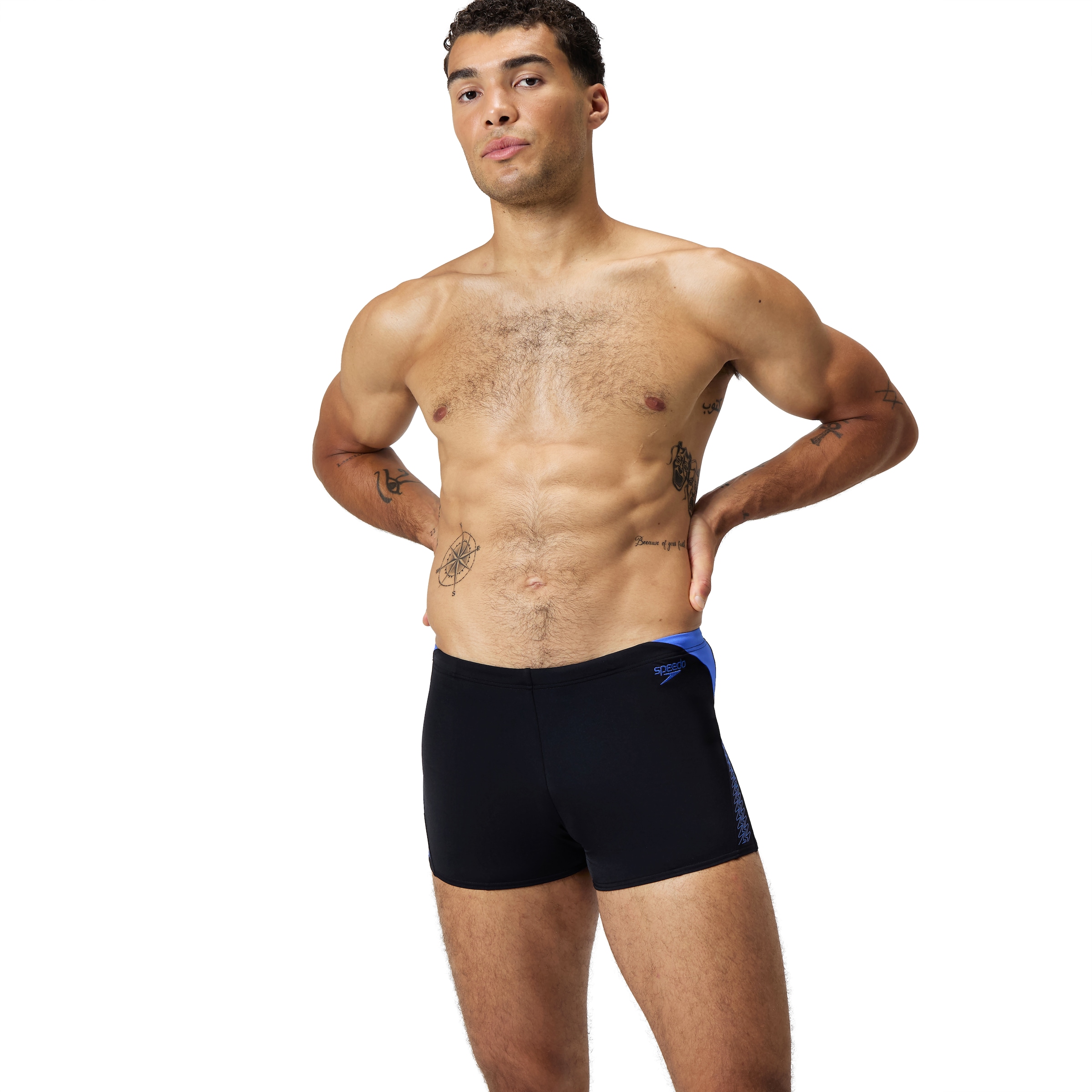Image of Speedo Badehose mit Boom-Logo-Streifen-Design, hohe Chlorbeständigkeit