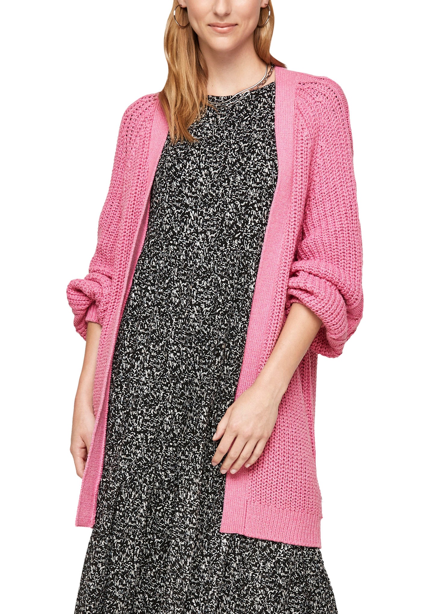 Image of Q/S by s.Oliver Longstrickjacke, mit tollem Zopfmuster auf dem weiten Raglanärmel bei Ackermann Versand Schweiz