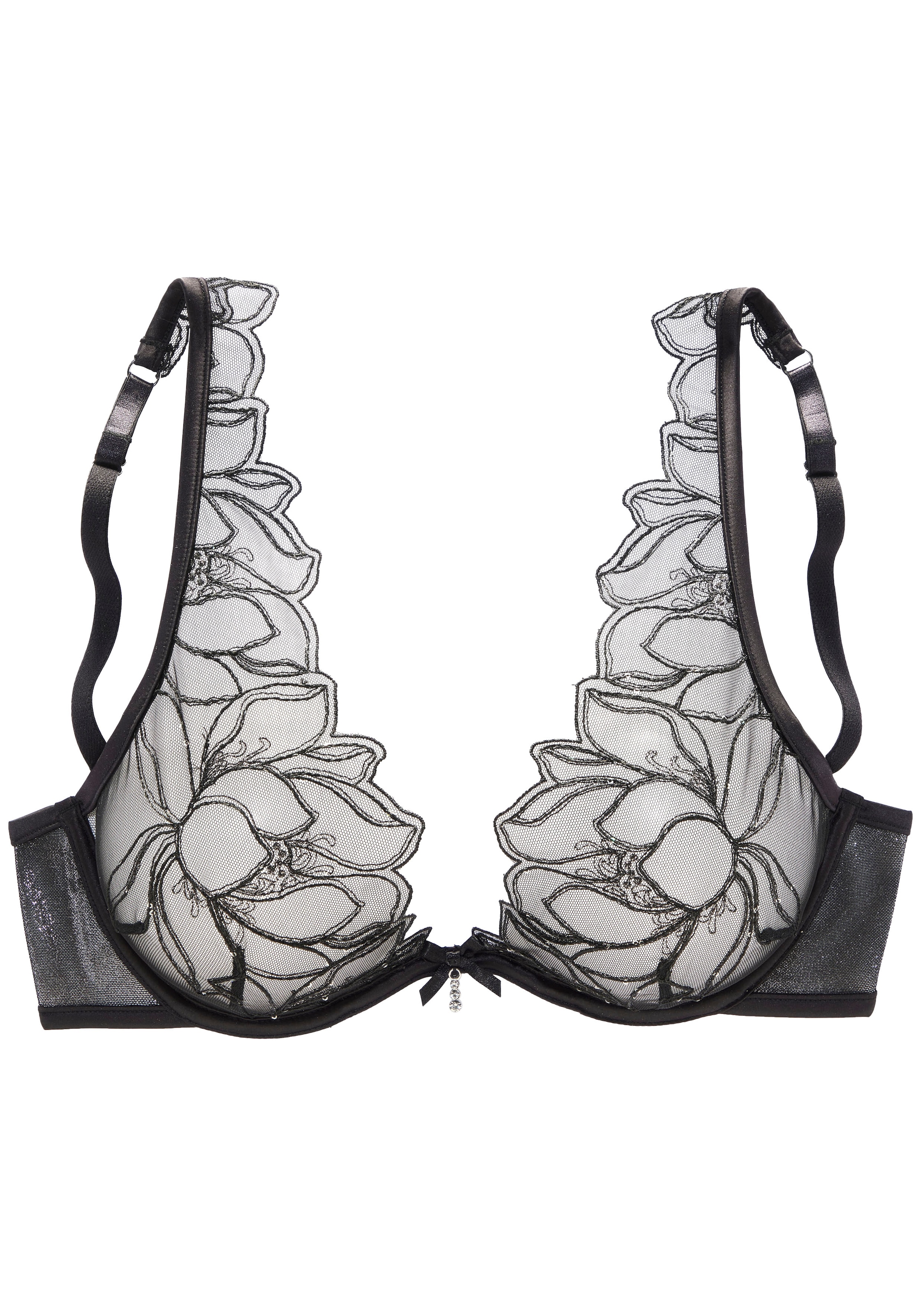 LASCANA Bügel-BH, mit leicht transparenter Spitze mit feinen Glitzerdetails, Dessous