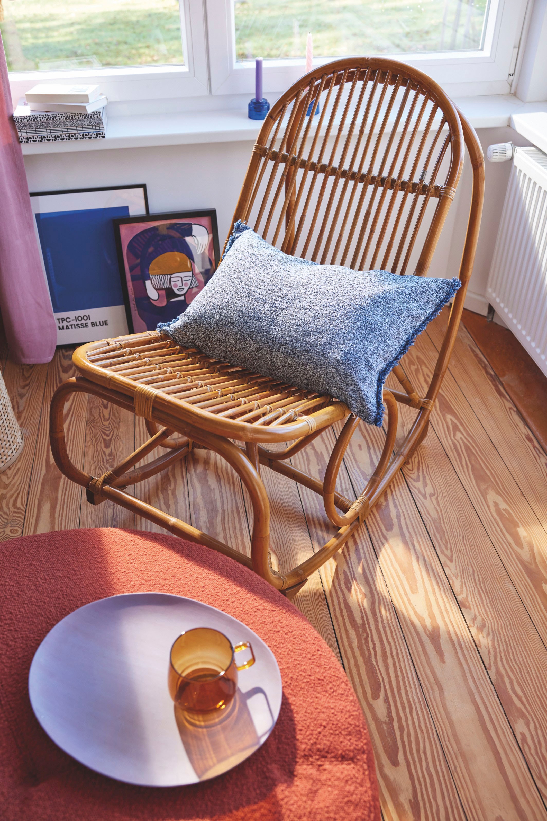 SIT Schaukelstuhl »Kampala aus naturbelassenem Rattan mit Metallmanschette« () Rattan-Schaukelstuhl mit natürlicher Optik
