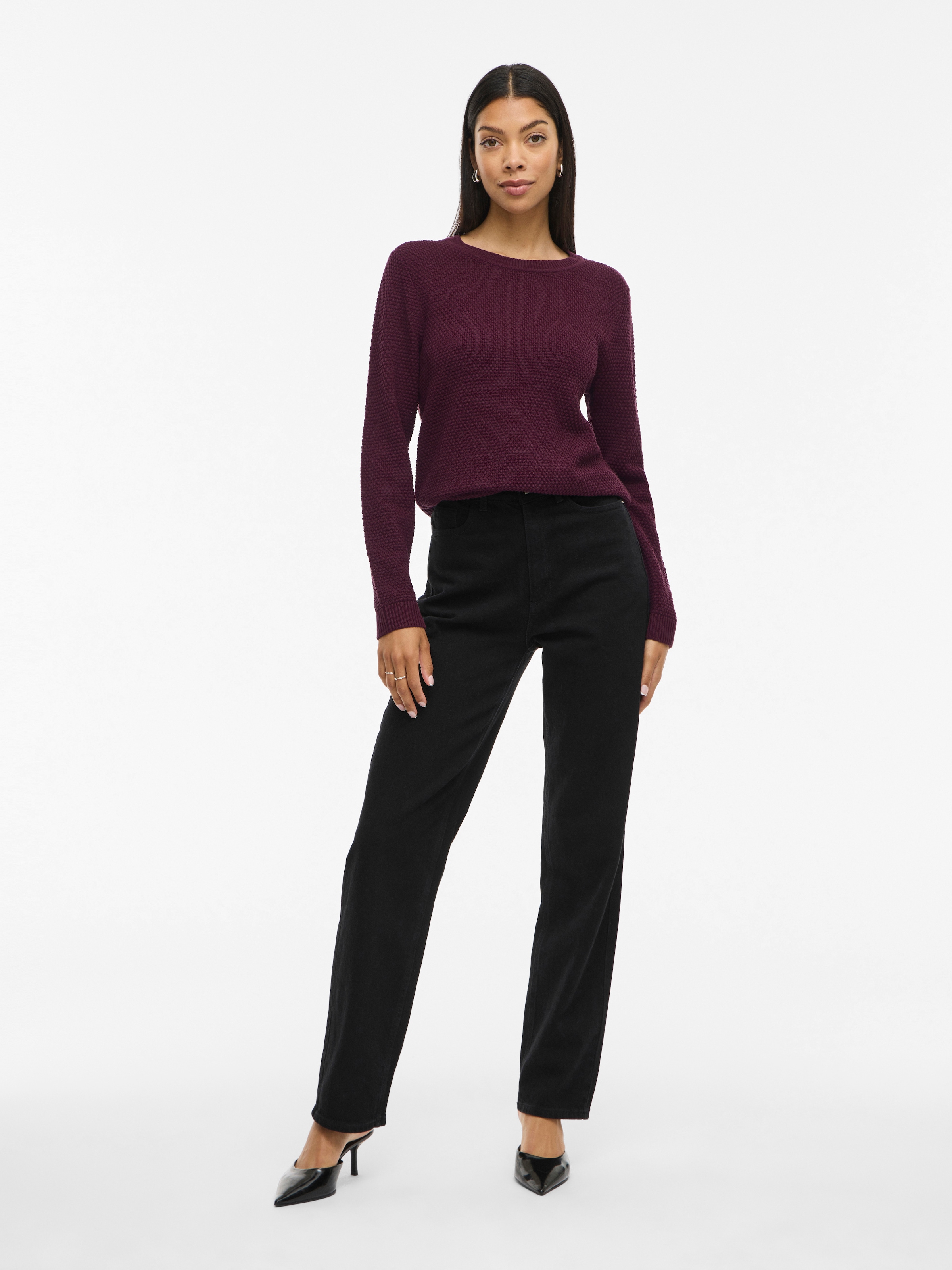 Vila Rundhalspullover »VIDALO O-NECK L/S KNIT TOP- NOOS«