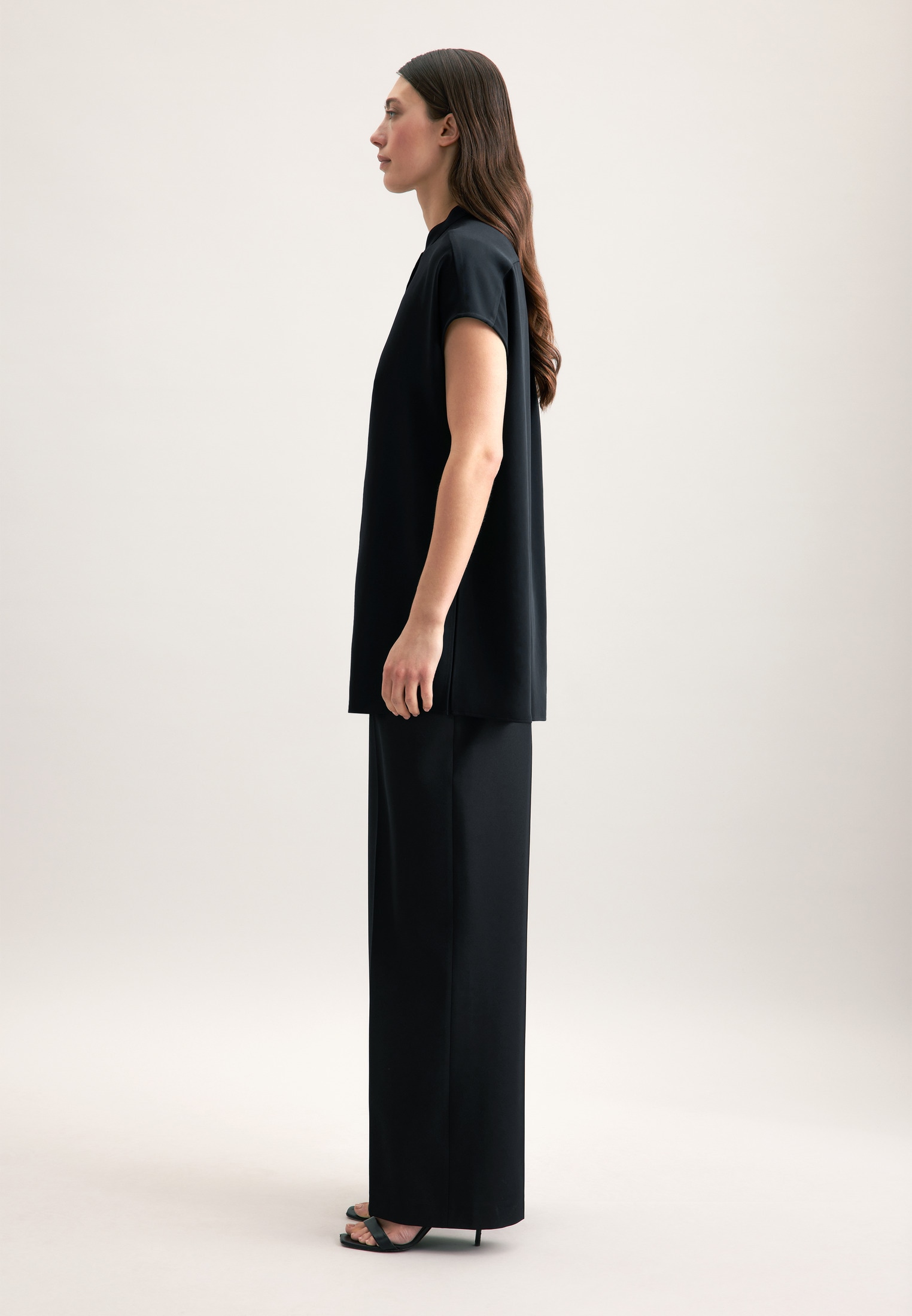 seidensticker Blouse classique »Schwarze Rose«, Kurzarm Kragen Uni
