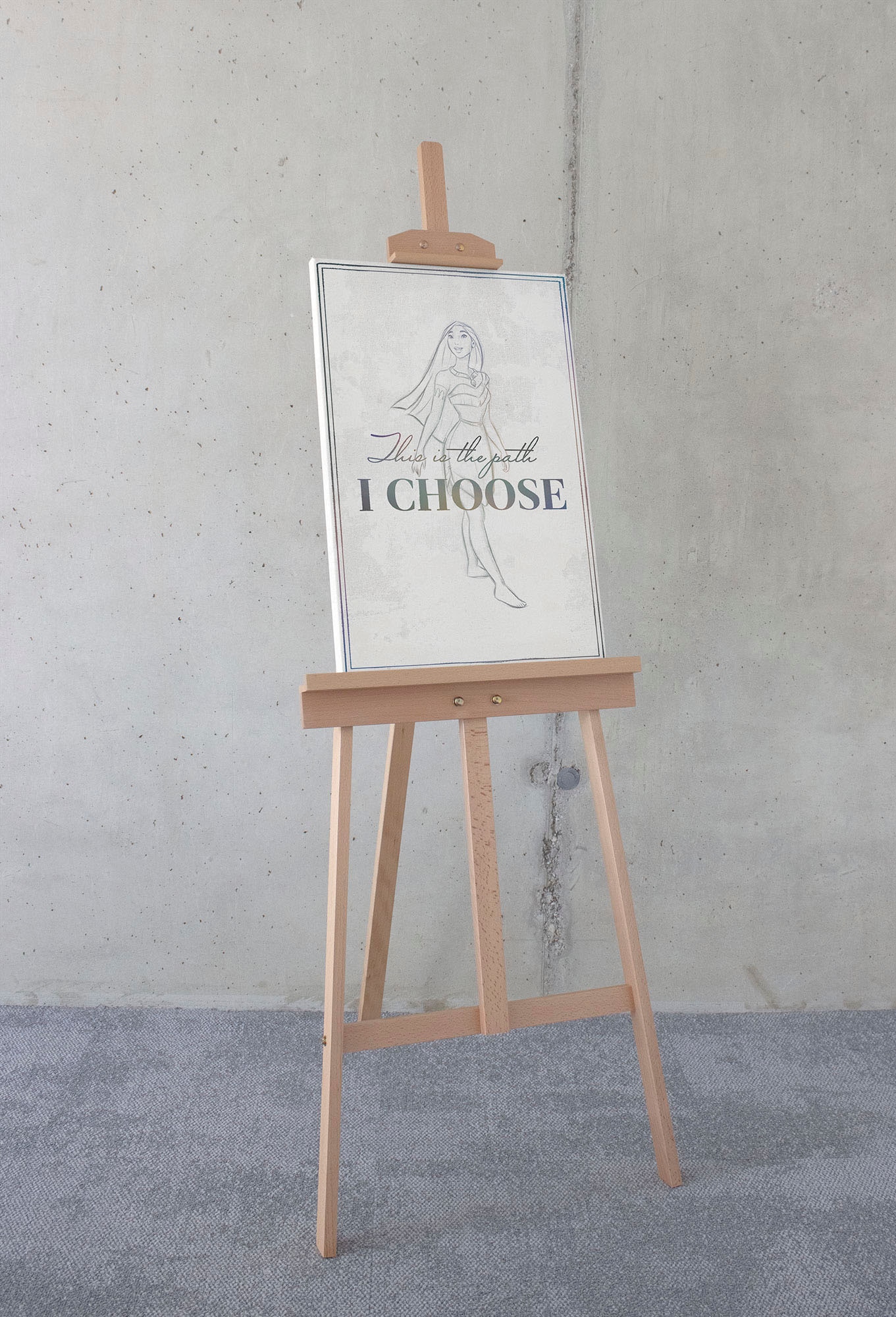 Image of Komar Leinwandbild "Pocahontas Your Choice - Grösse 40 x 60 cm" Disney 1 Stk. tlg. Keilrahmenbild mit Echtholzrahmen, Kinderzimmer